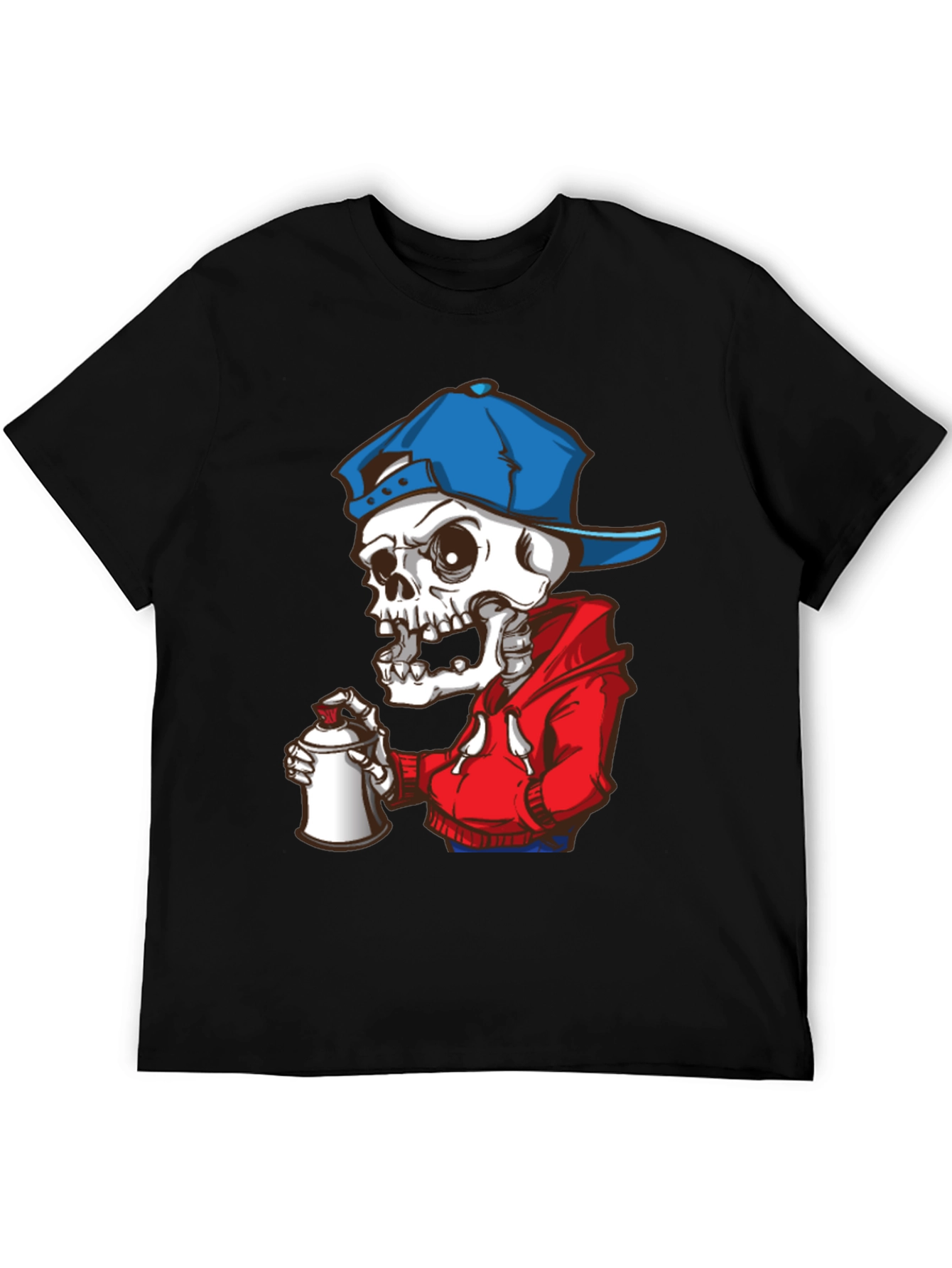 Skeleton Graffiti Artist Graphic Tee