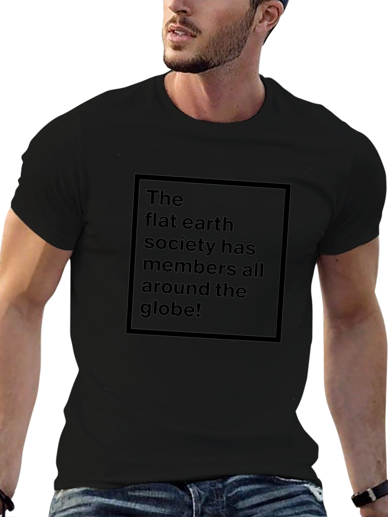 Flat Earth Society T-Shirt - Humorous Statement Tee