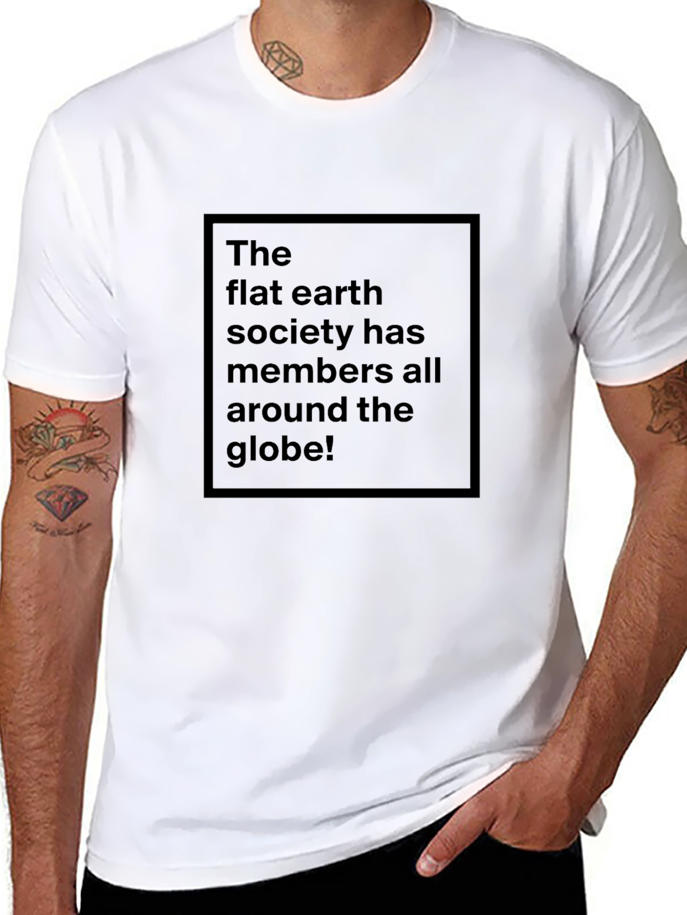 Flat Earth Society T-Shirt - Humorous Statement Tee
