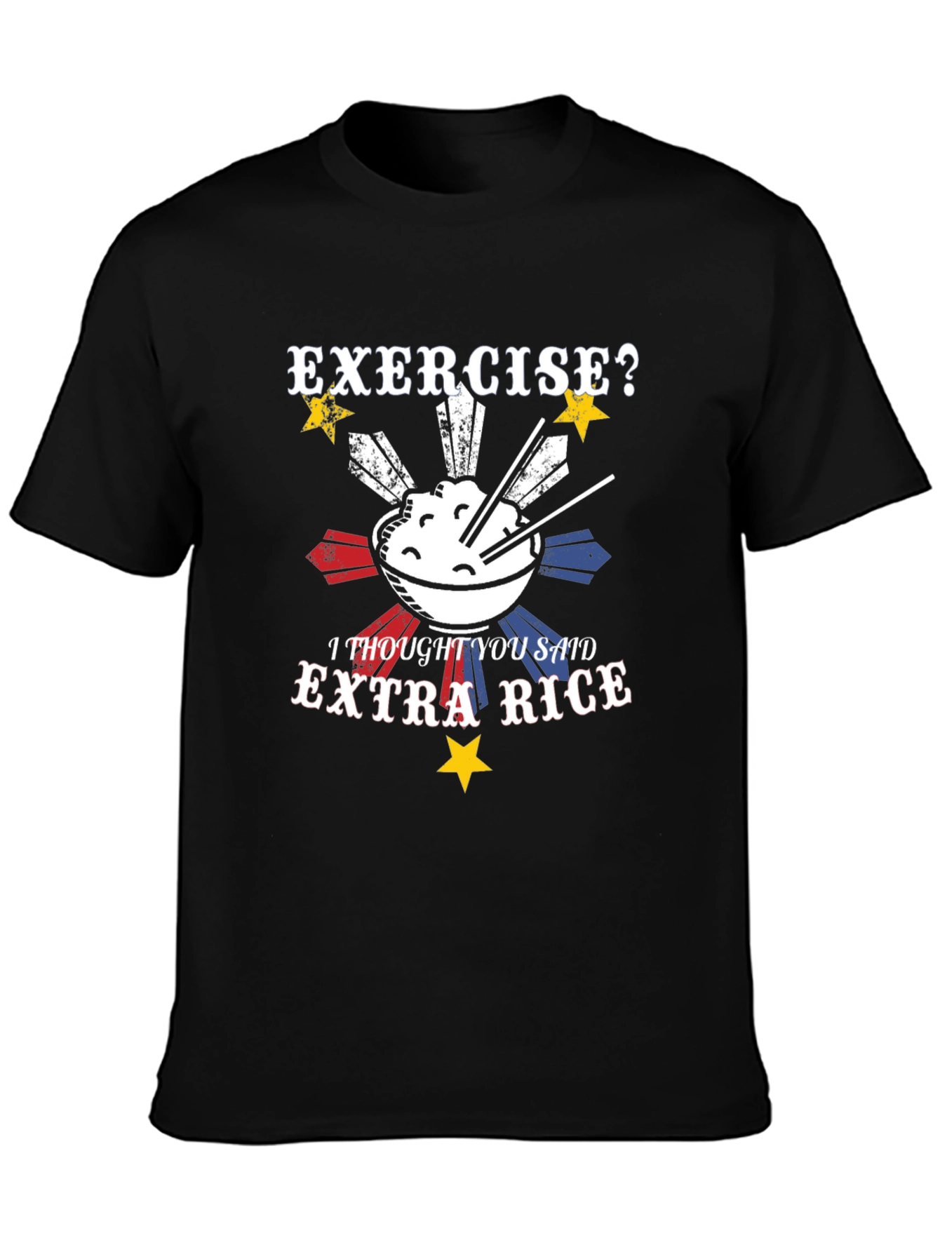 Exercise? Extra Rice T-Shirt - Funny Foodie Tee