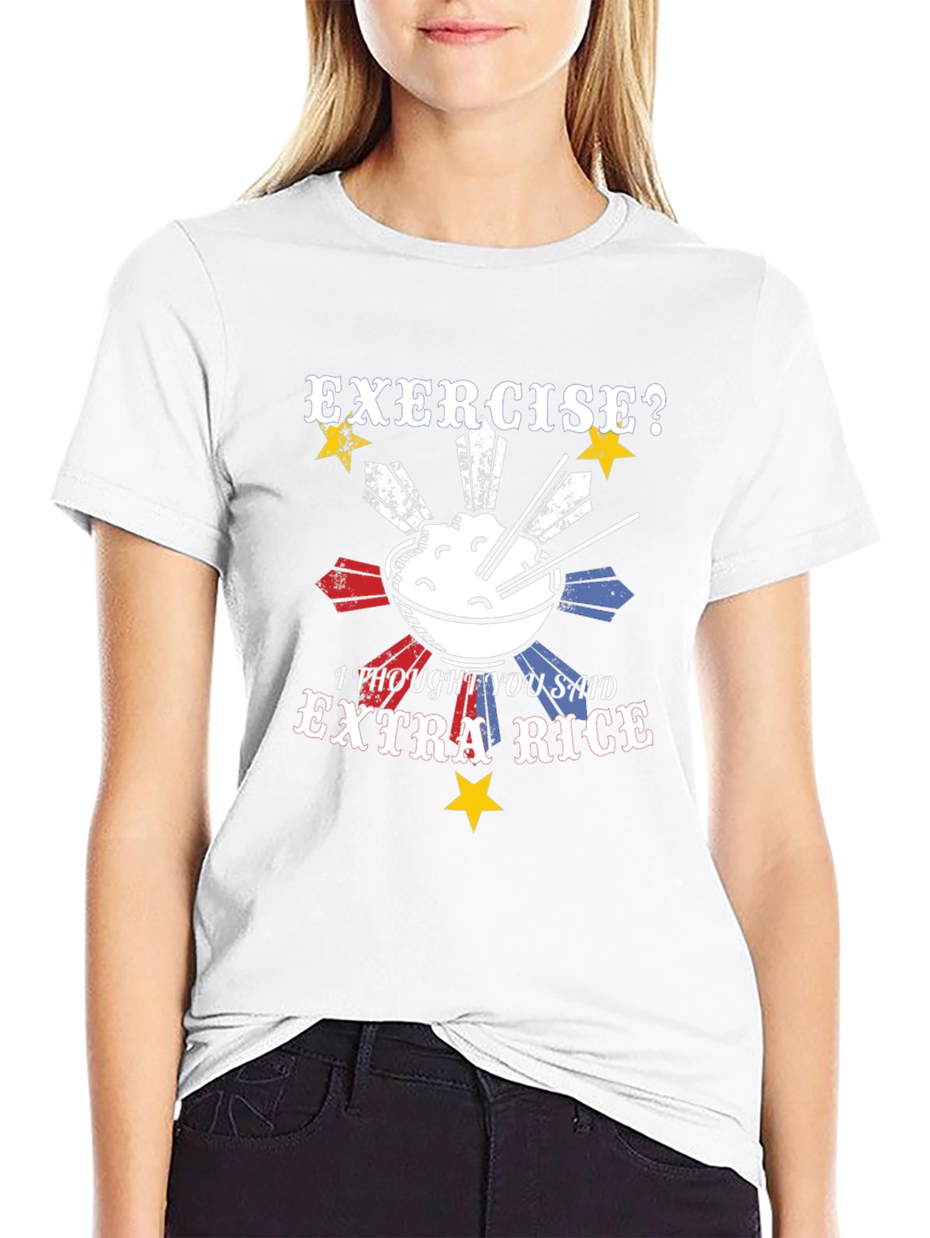 Exercise? Extra Rice T-Shirt - Funny Foodie Tee
