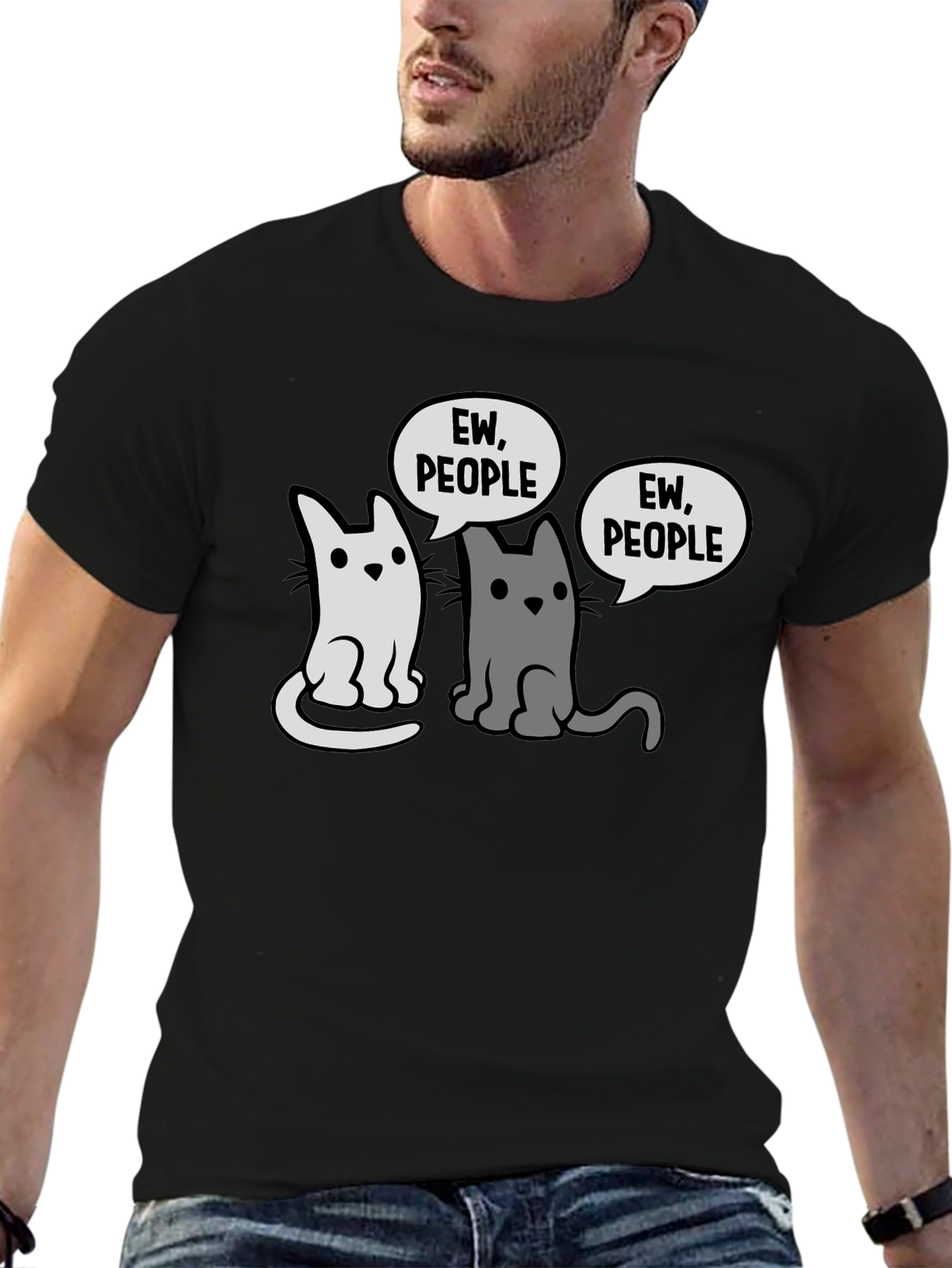 Ew People Cats Graphic T-Shirt