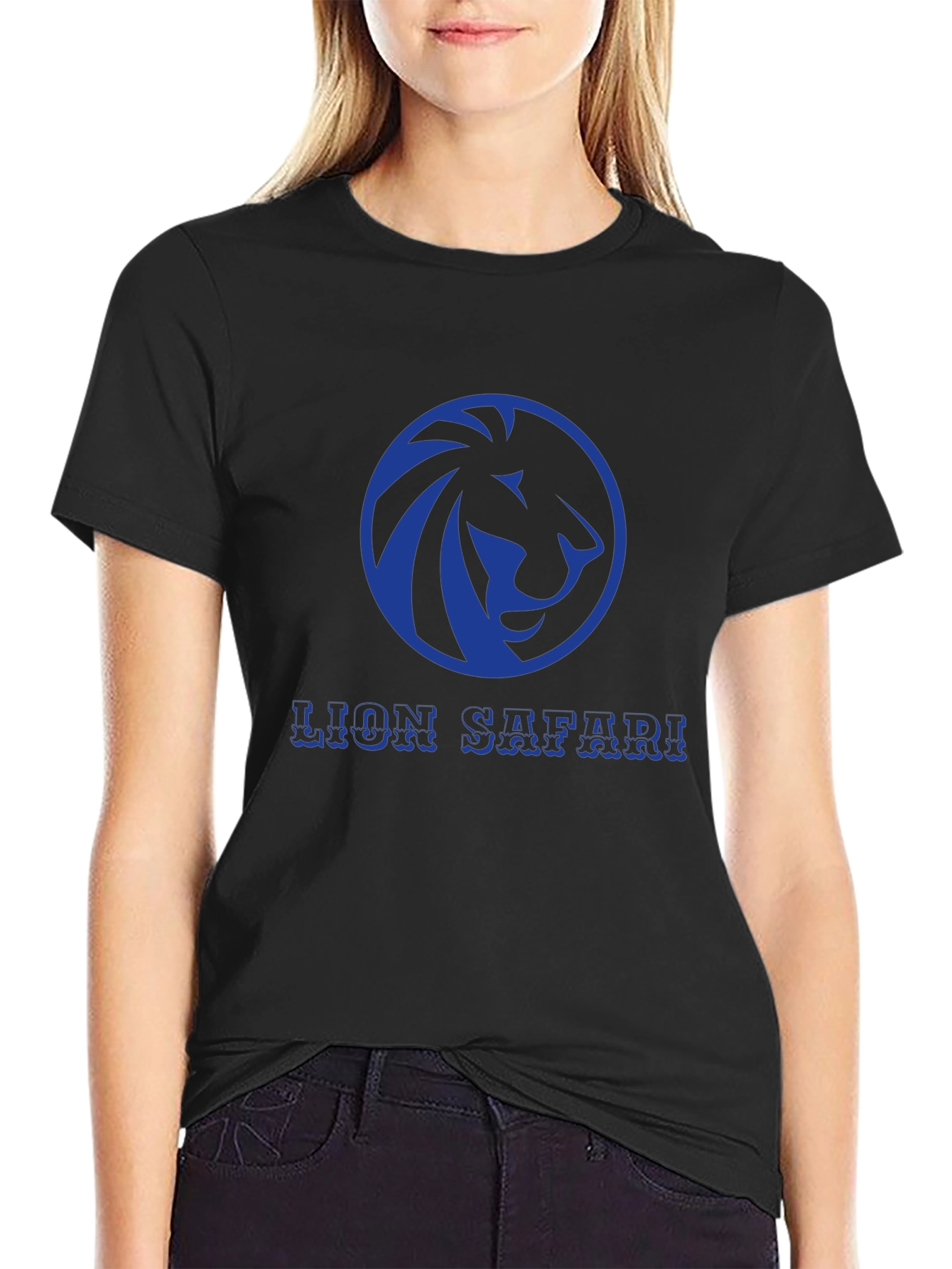 Lion Safari Graphic Tee - Stylish Black T-Shirt