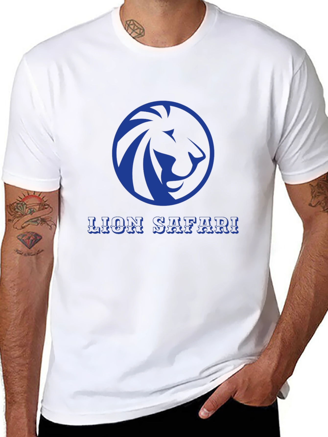 Lion Safari Graphic Tee - Stylish Black T-Shirt