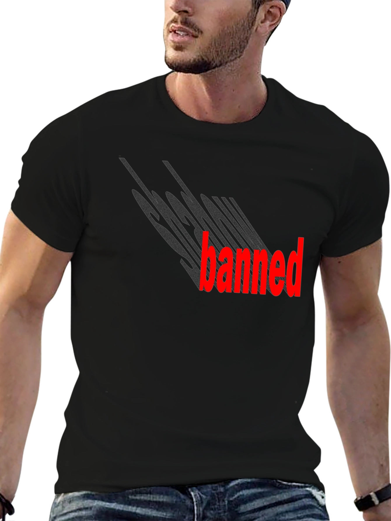 Socially Banned Black Graphic Tee