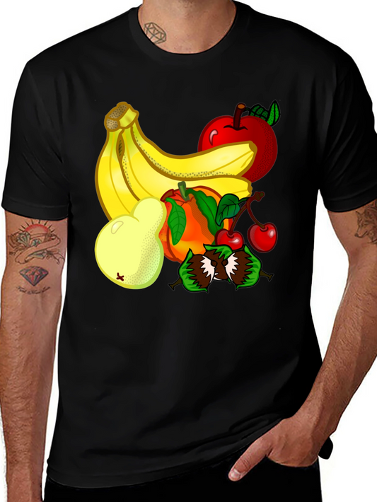 Fruit Design Black T-Shirt