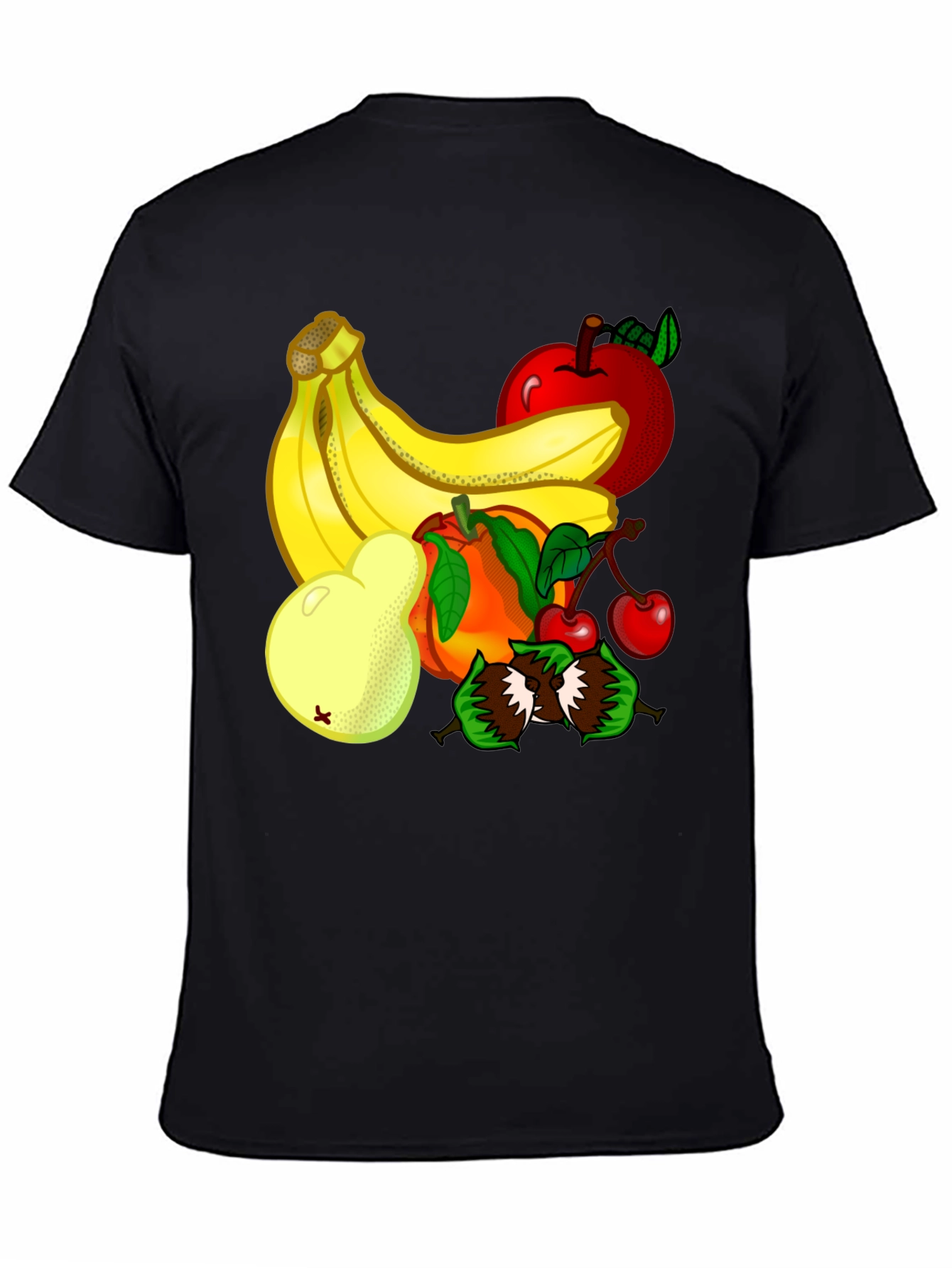 Fruit Design Black T-Shirt