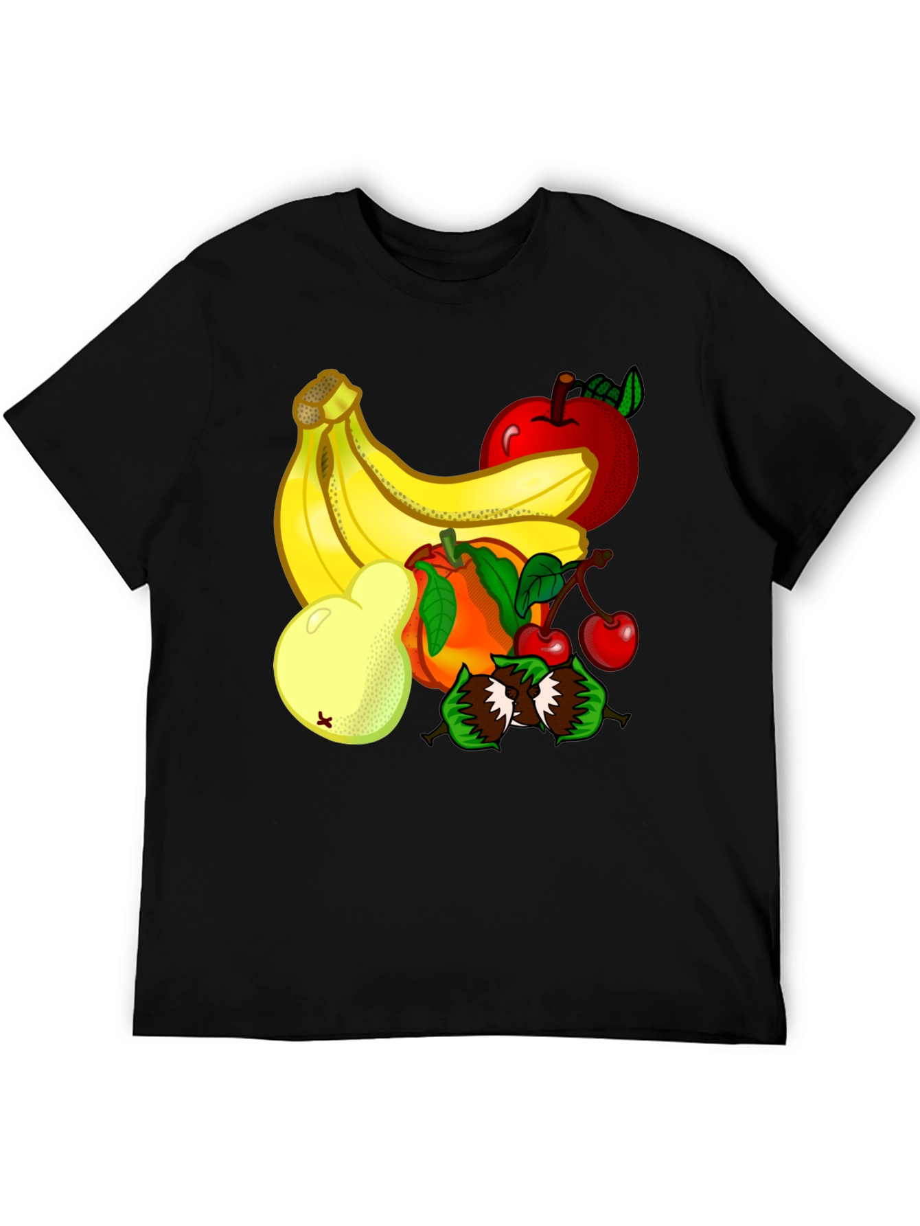 Fruit Design Black T-Shirt