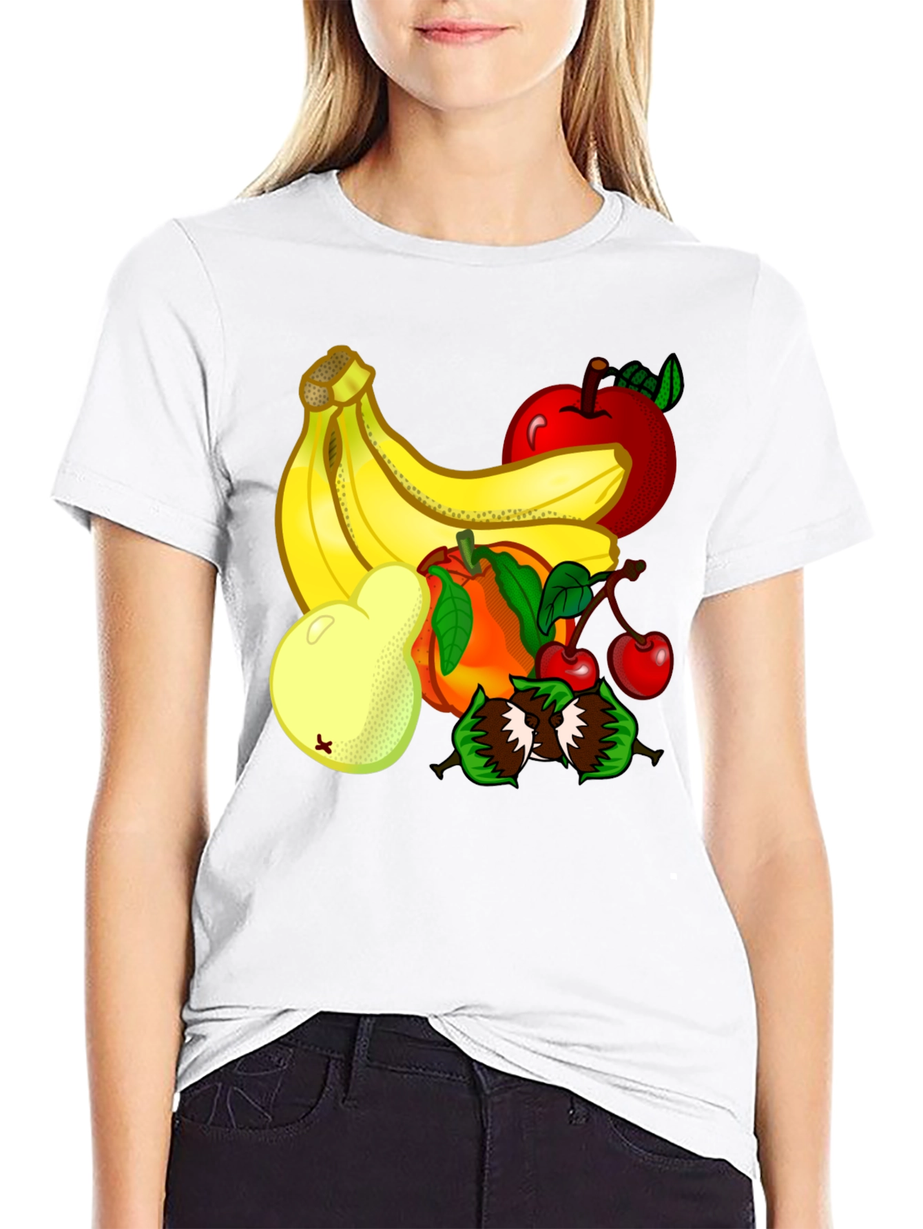 Fruit Design Black T-Shirt