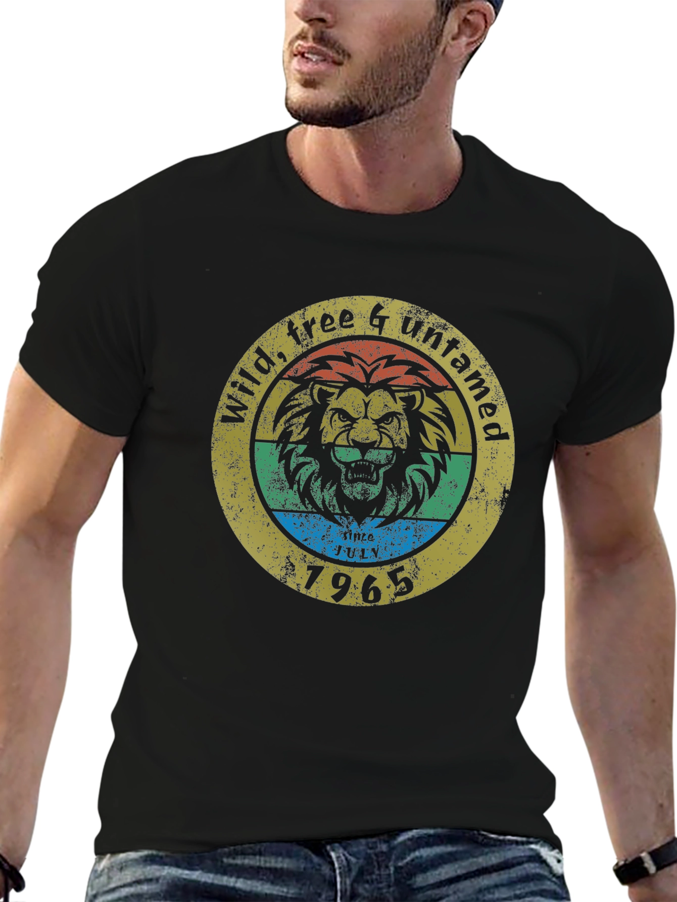 Wild Free & Untamed Lion Graphic Tee - 1965