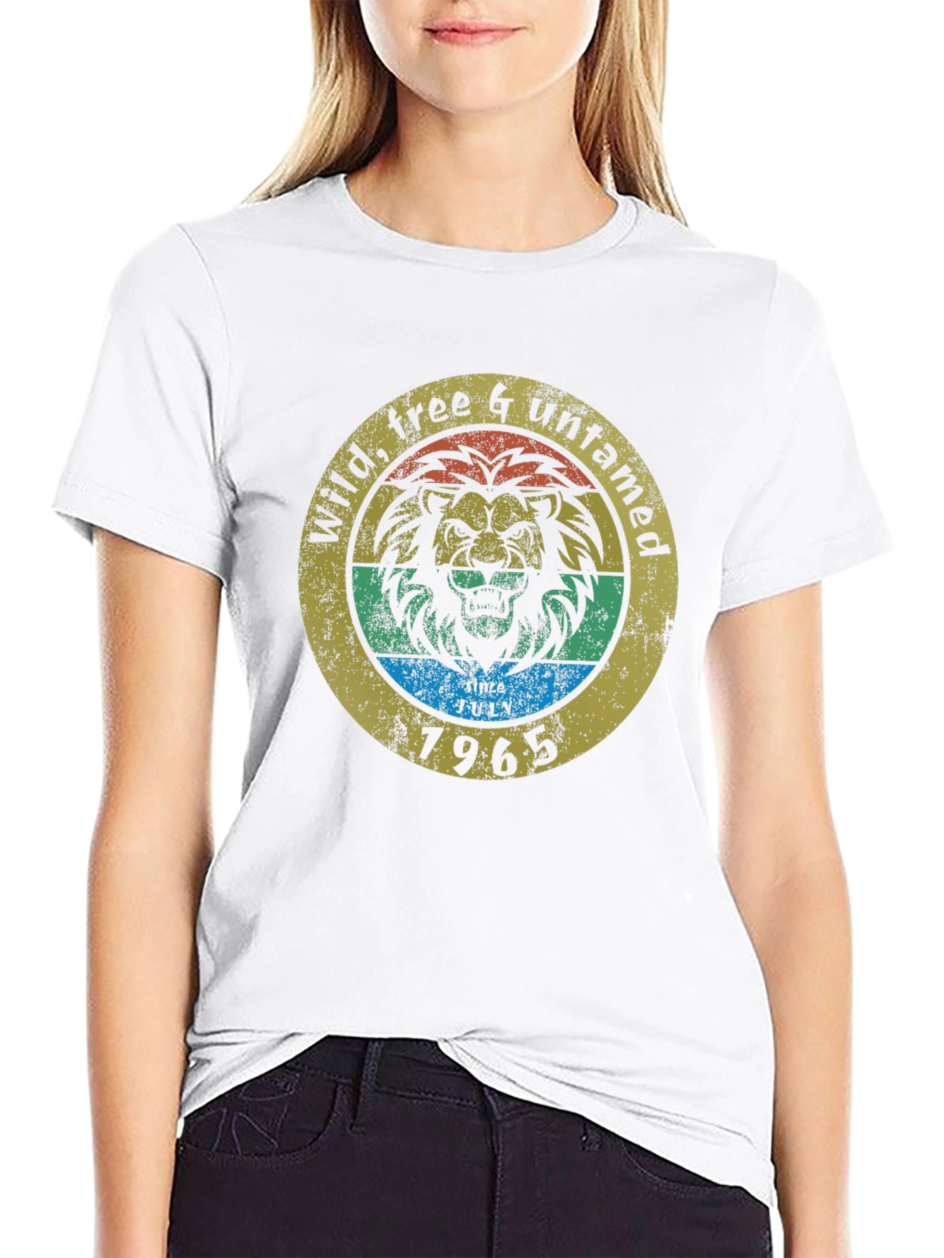Wild Free & Untamed Lion Graphic Tee - 1965