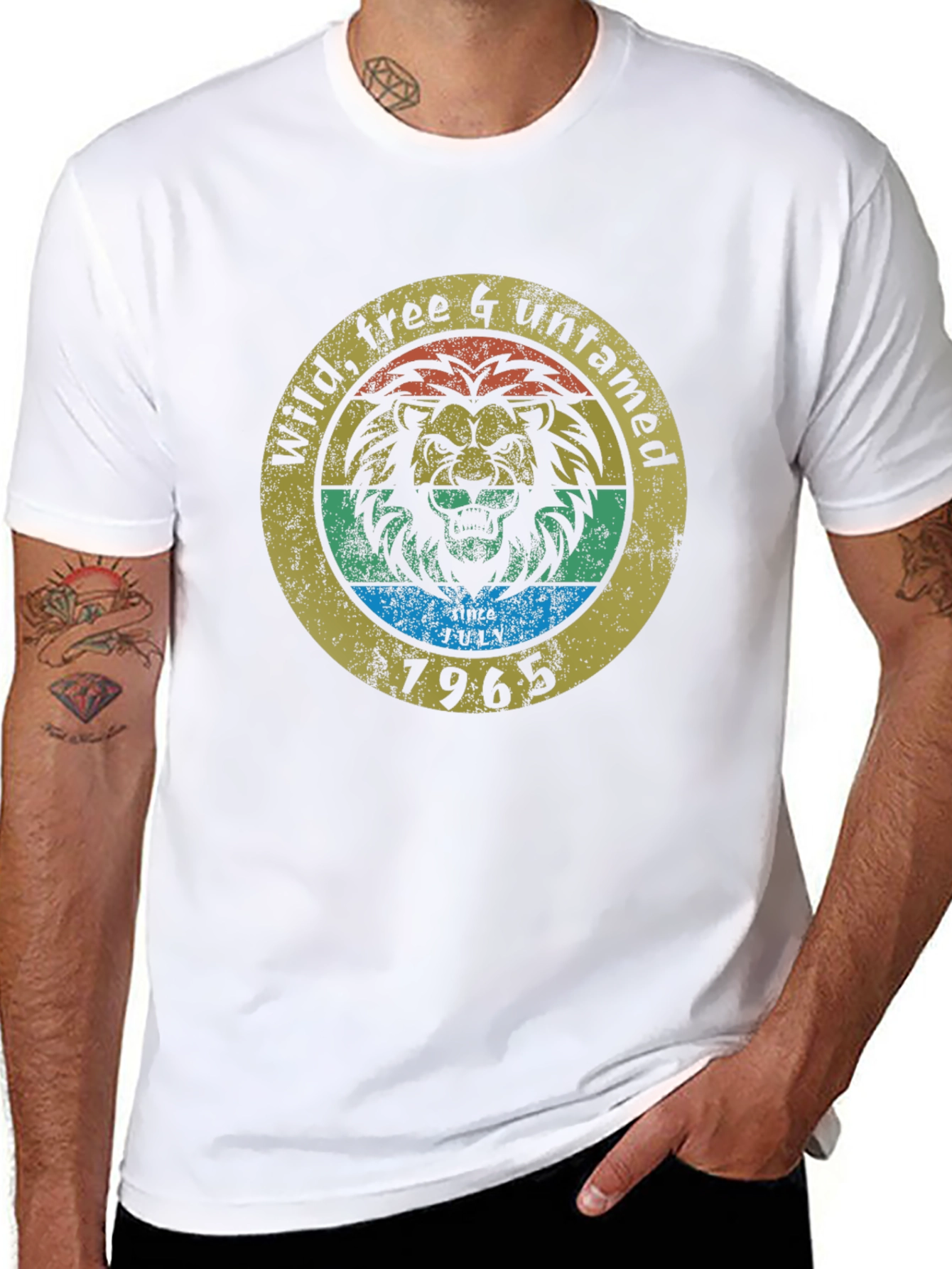 Wild Free & Untamed Lion Graphic Tee - 1965