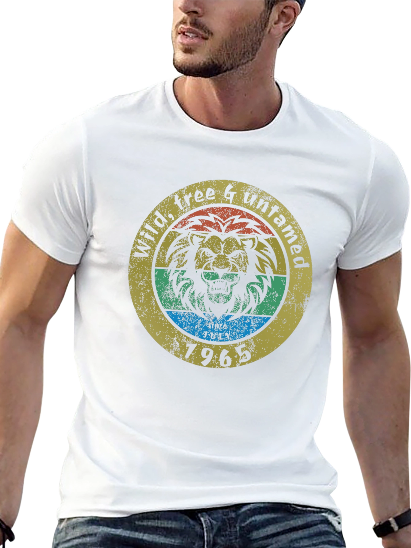 Wild Free & Untamed Lion Graphic Tee - 1965