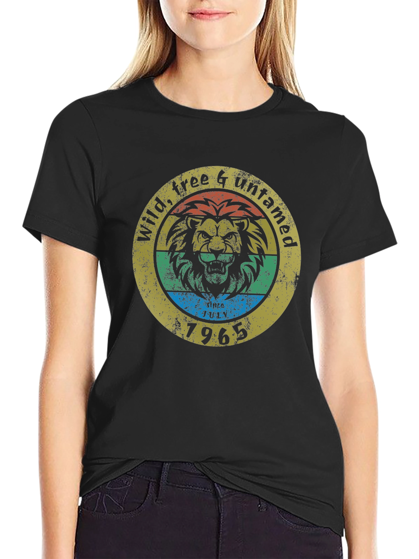 Wild Free & Untamed Lion Graphic Tee - 1965