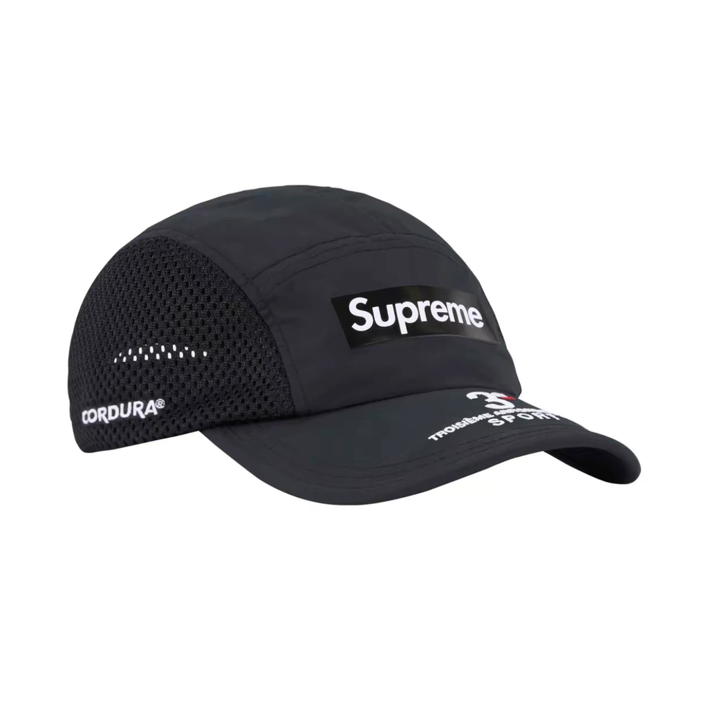 Cordura Mesh 5 Panel Sport Cap, Black 3e Troisième Arrondissement Adjustable Strap Hat