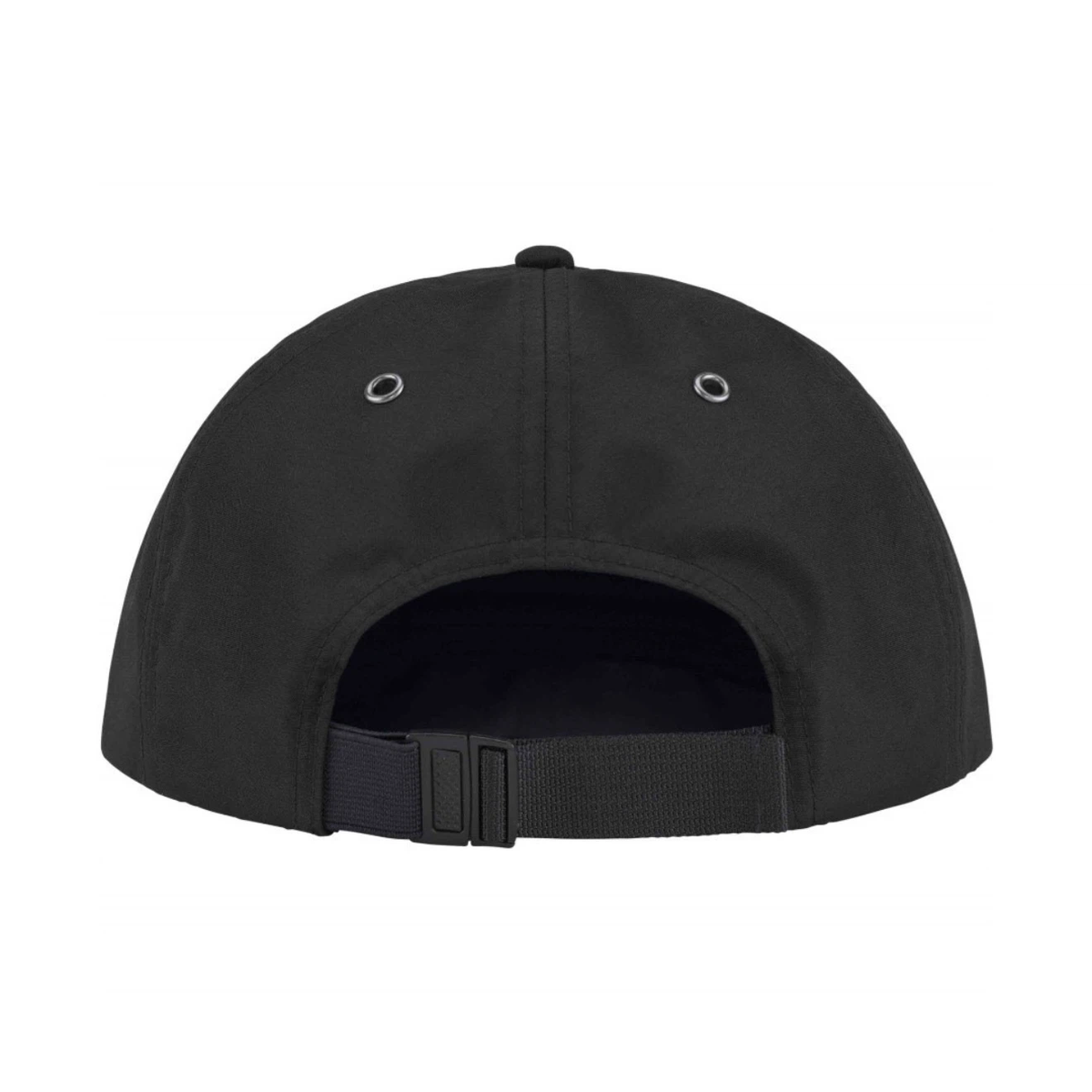 6 Panel Baseball Cap, Black Outdoor Embroidered Street Hat with Adjustable Strap