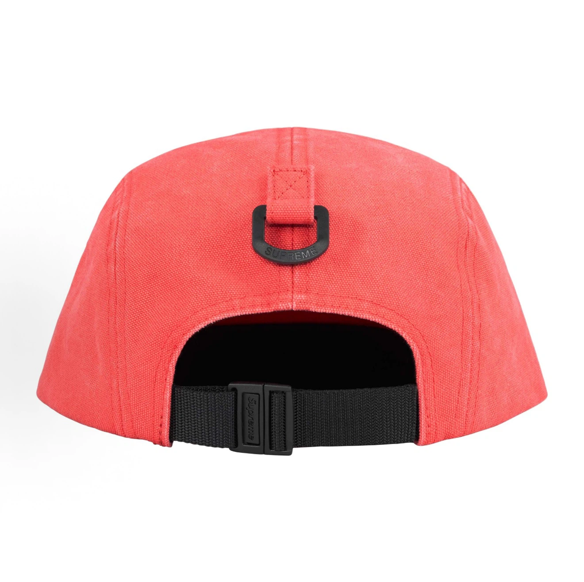 Supreme Ventile Canvas Camp Cap, Coral & Beige 5 Panel Hat Box Logo Adjustable Strap