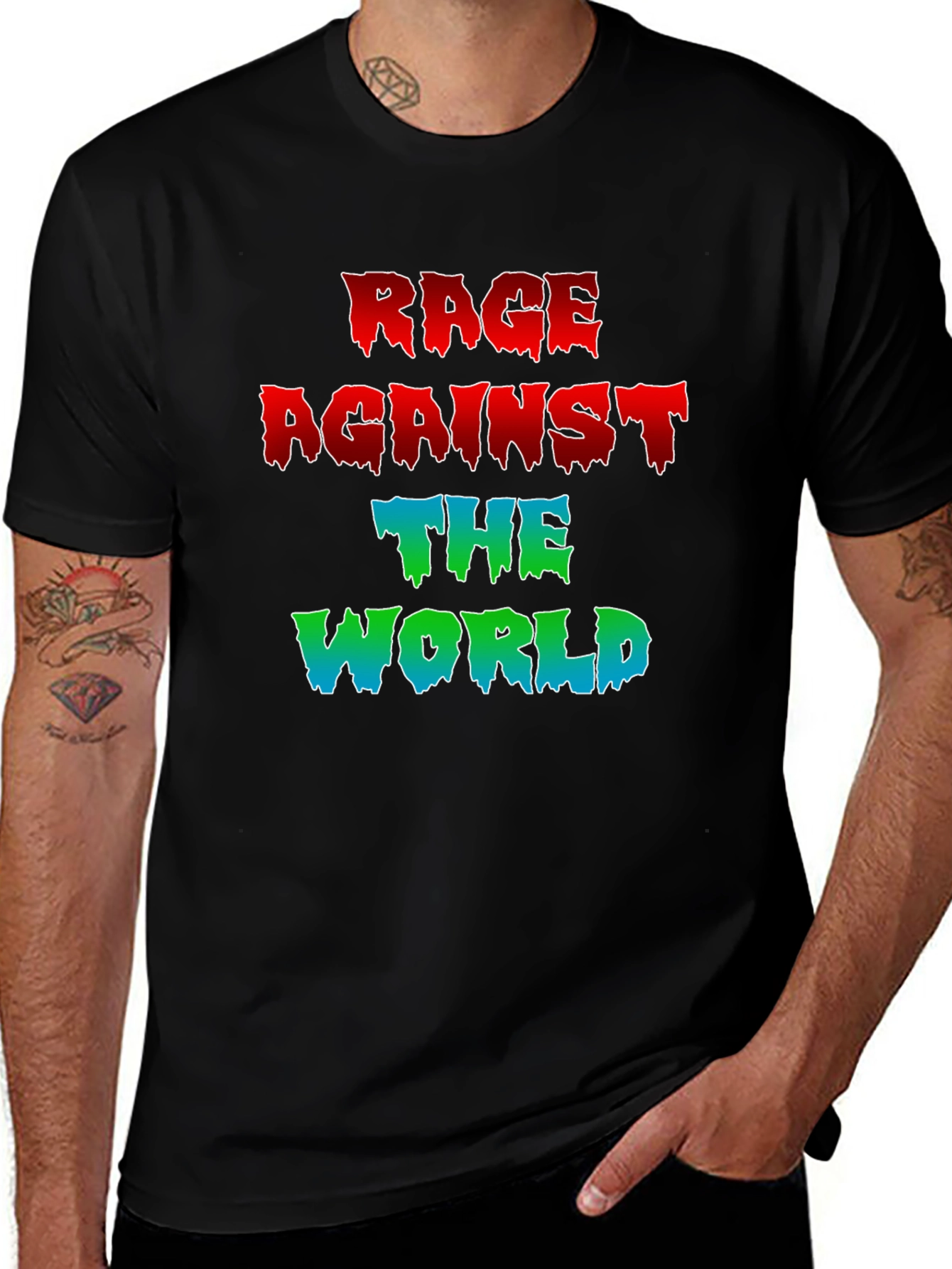 Rage Against The World Graphic Tee - Black