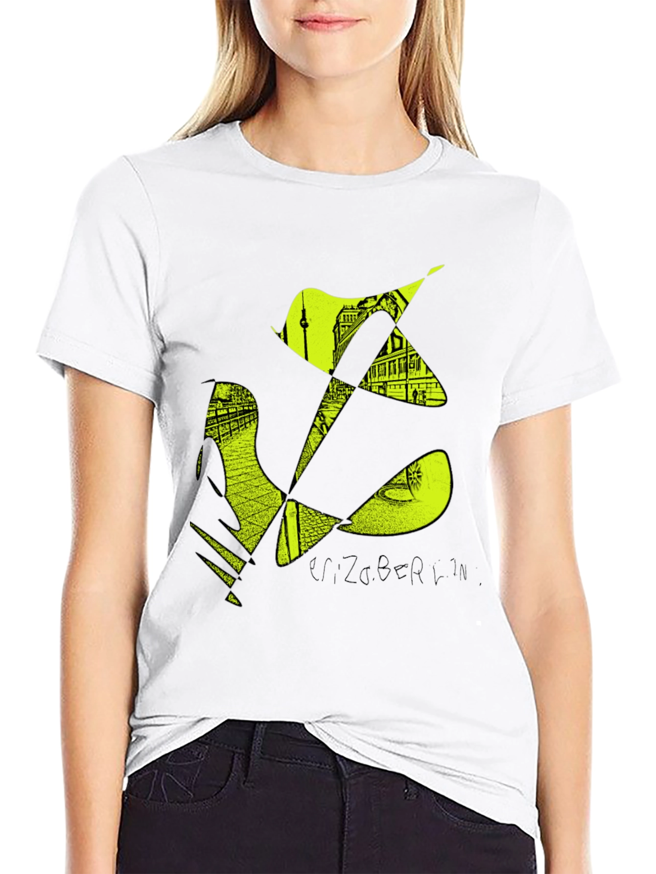 Stylish Mens Black T-Shirt with Berlin Graphic Design