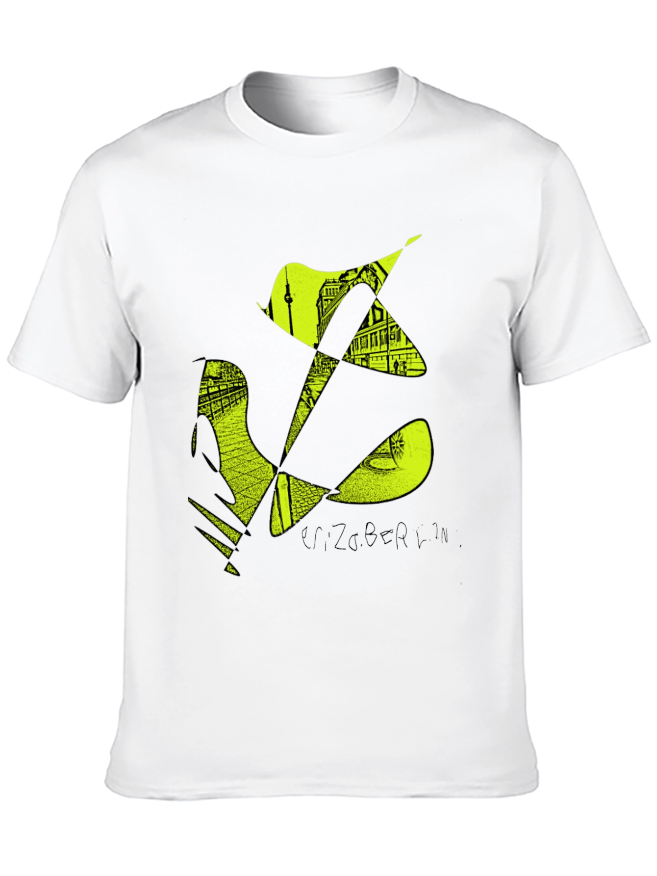 Stylish Mens Black T-Shirt with Berlin Graphic Design