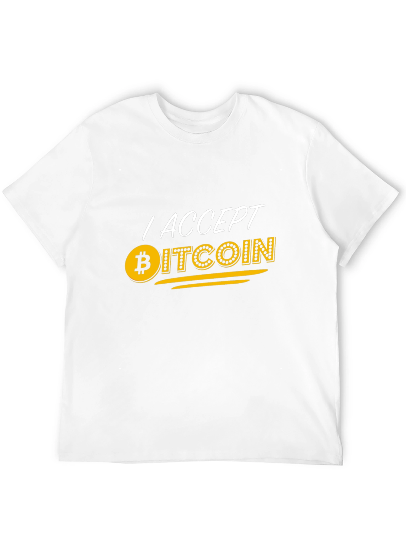 I Accept Bitcoin Black T-Shirt - Crypto Currency Tee