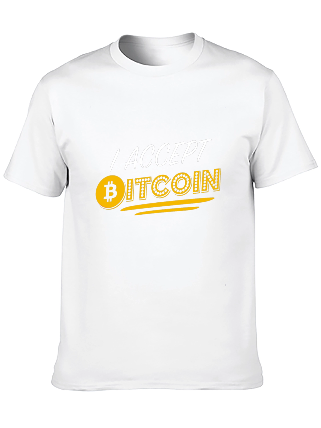 I Accept Bitcoin Black T-Shirt - Crypto Currency Tee