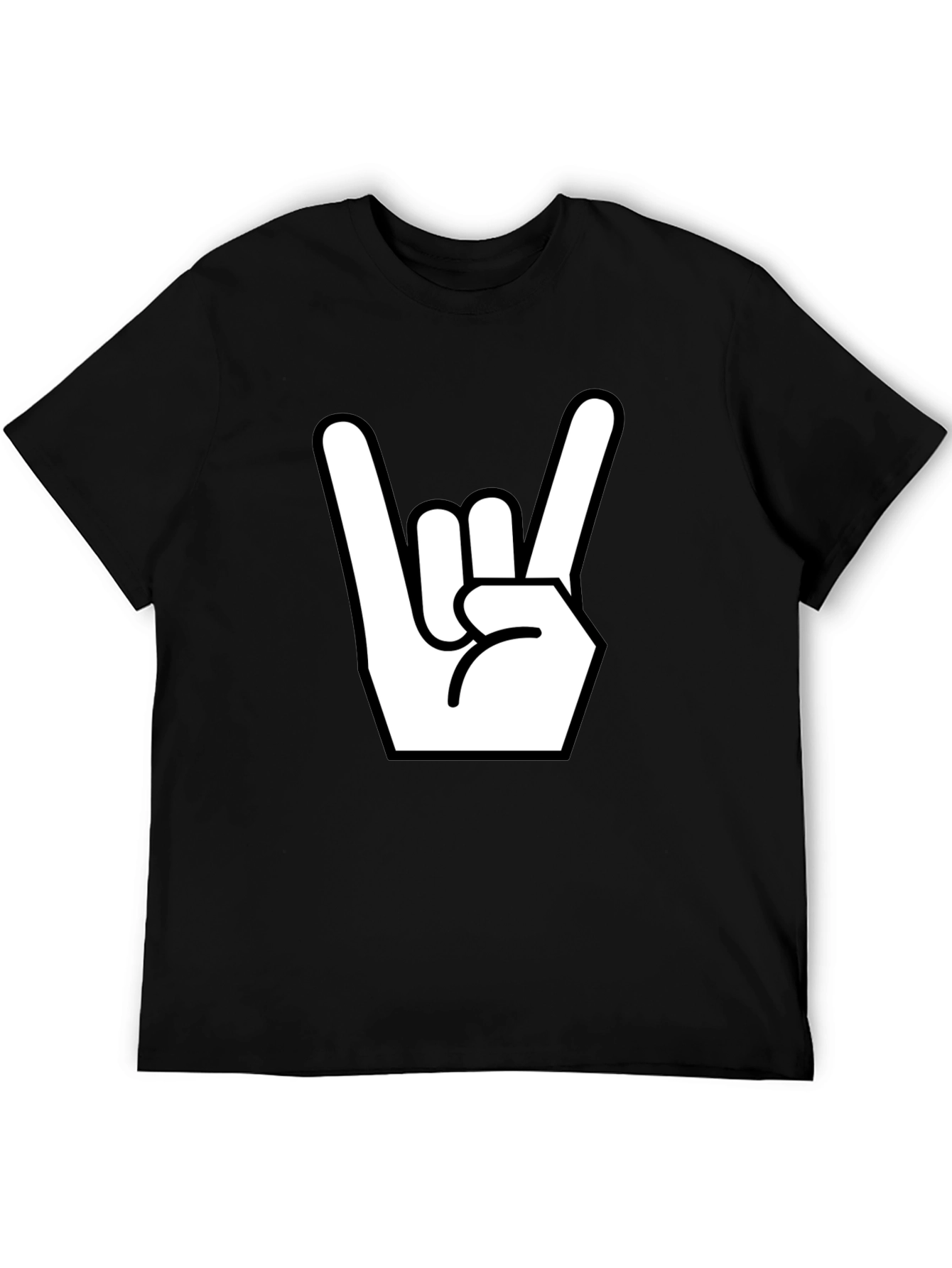 Rock On Hand Graphic Black T-Shirt