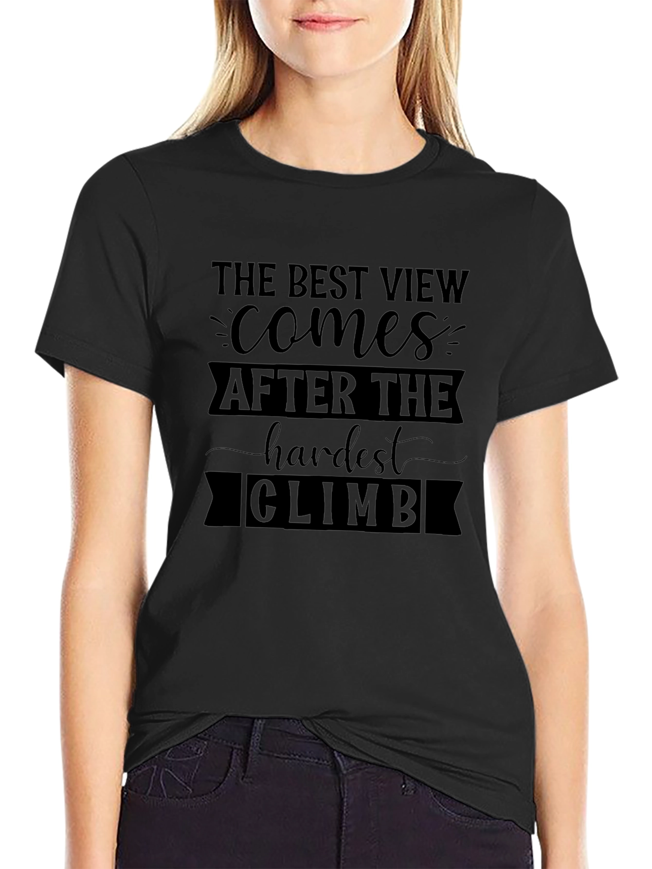 Inspirational Climb Graphic Tee - Mens Black T-Shirt