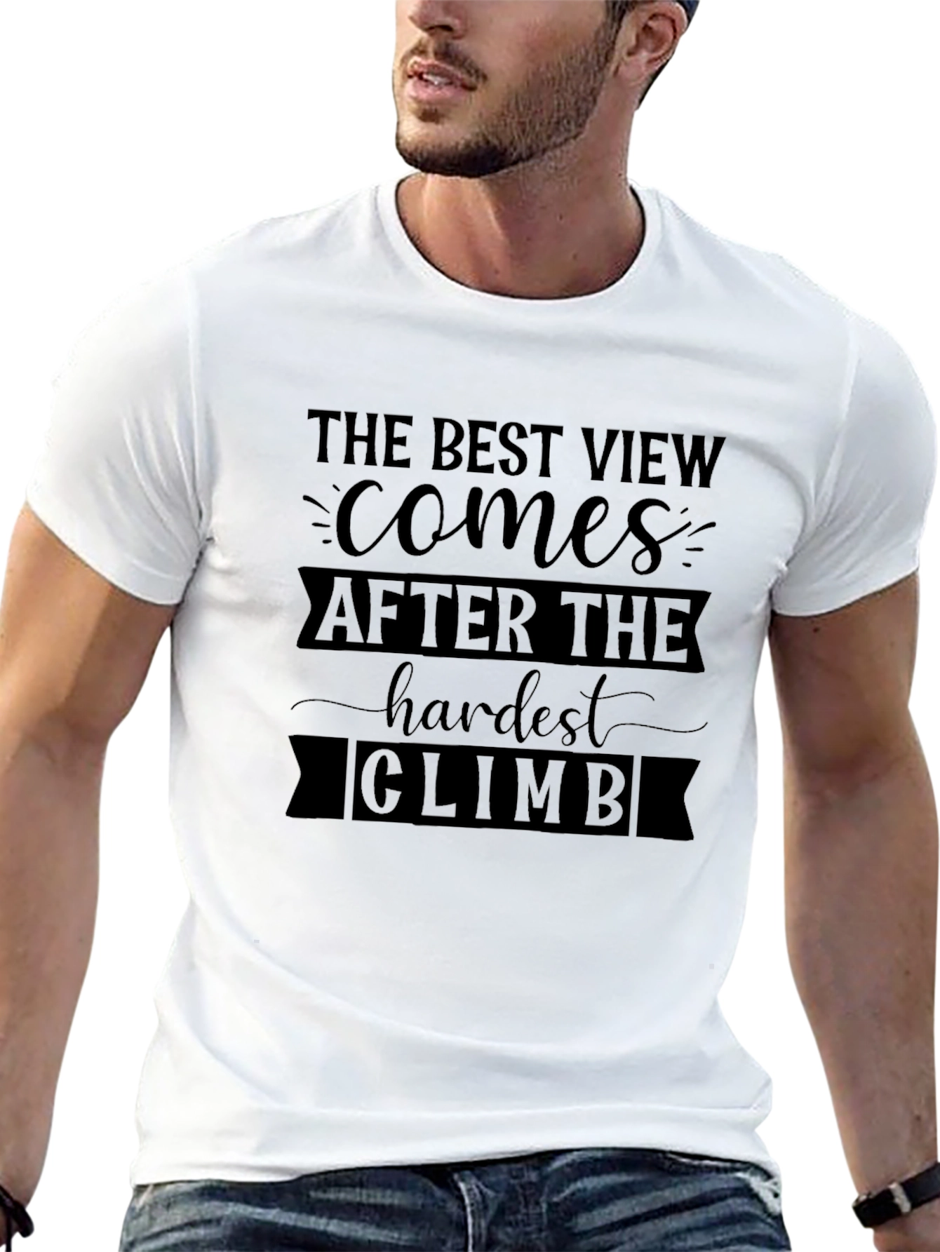 Inspirational Climb Graphic Tee - Mens Black T-Shirt