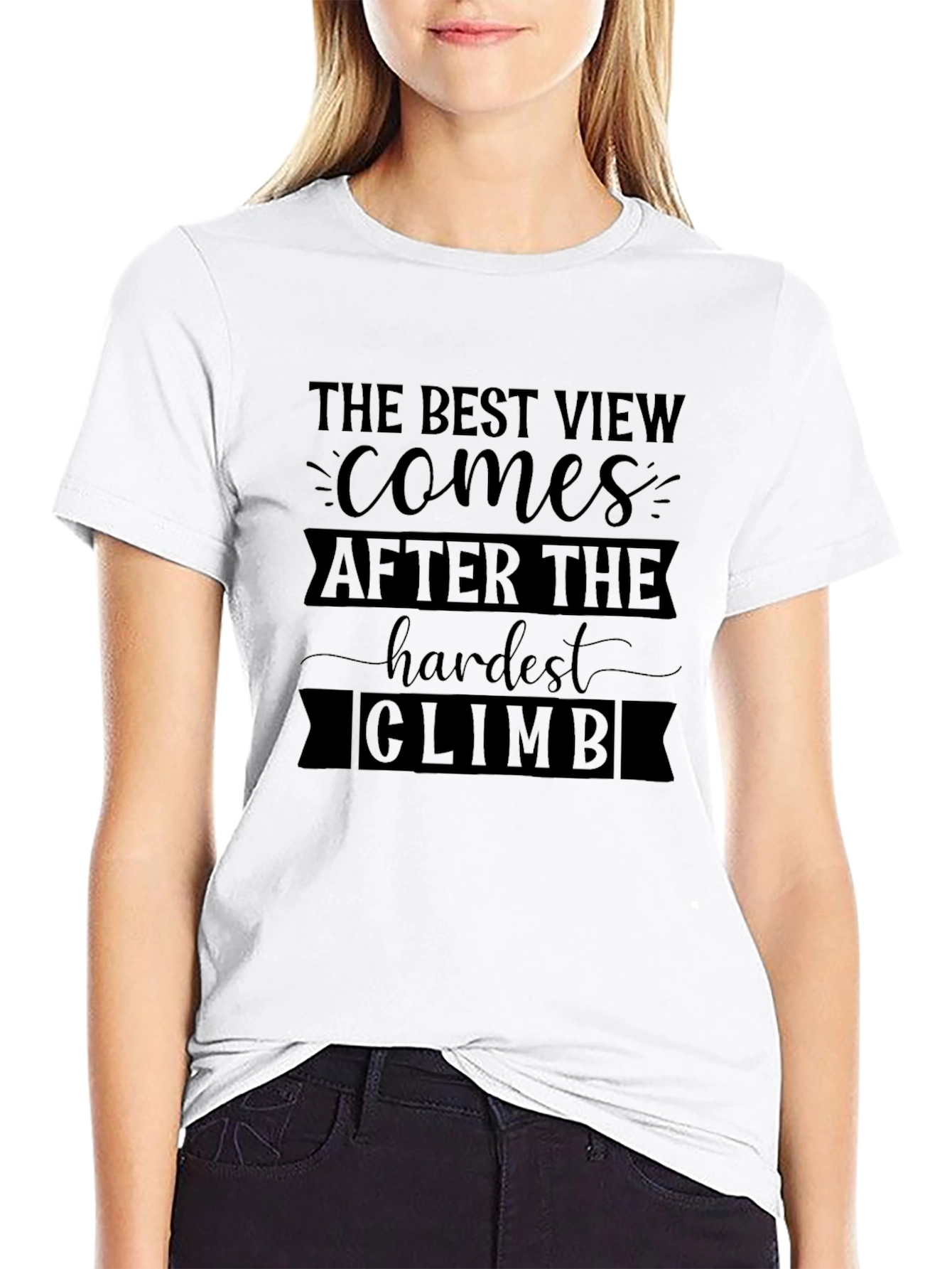 Inspirational Climb Graphic Tee - Mens Black T-Shirt