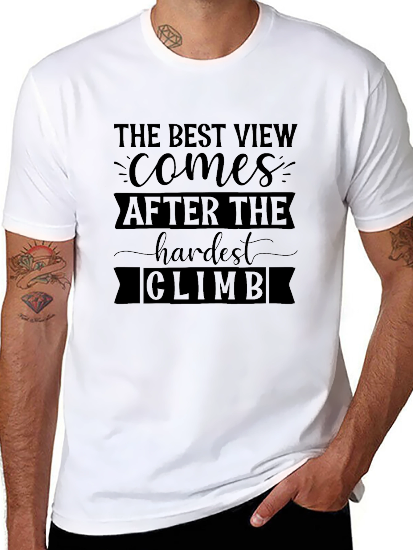 Inspirational Climb Graphic Tee - Mens Black T-Shirt
