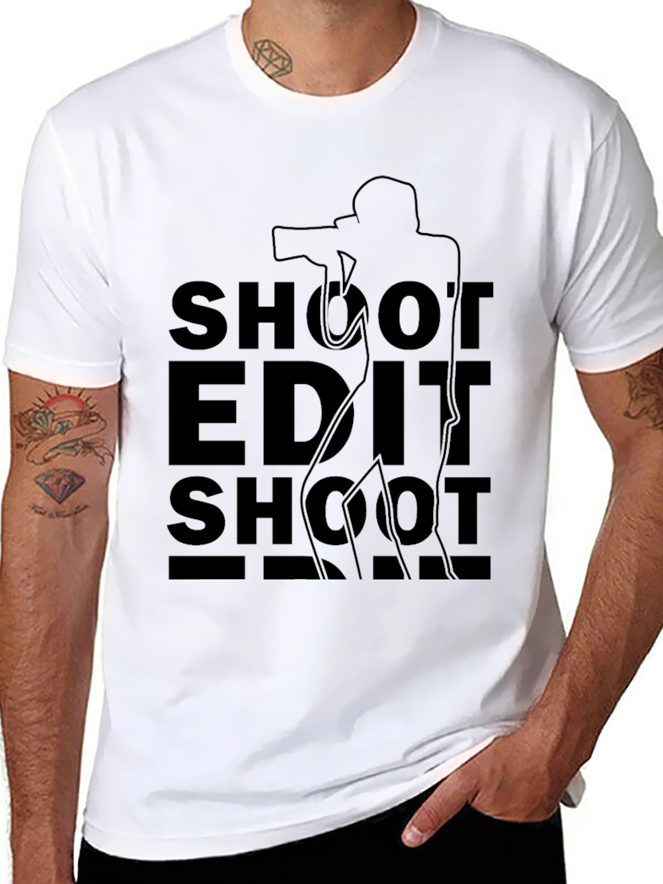 Shoot Edit Shoot Black T-Shirt Photography