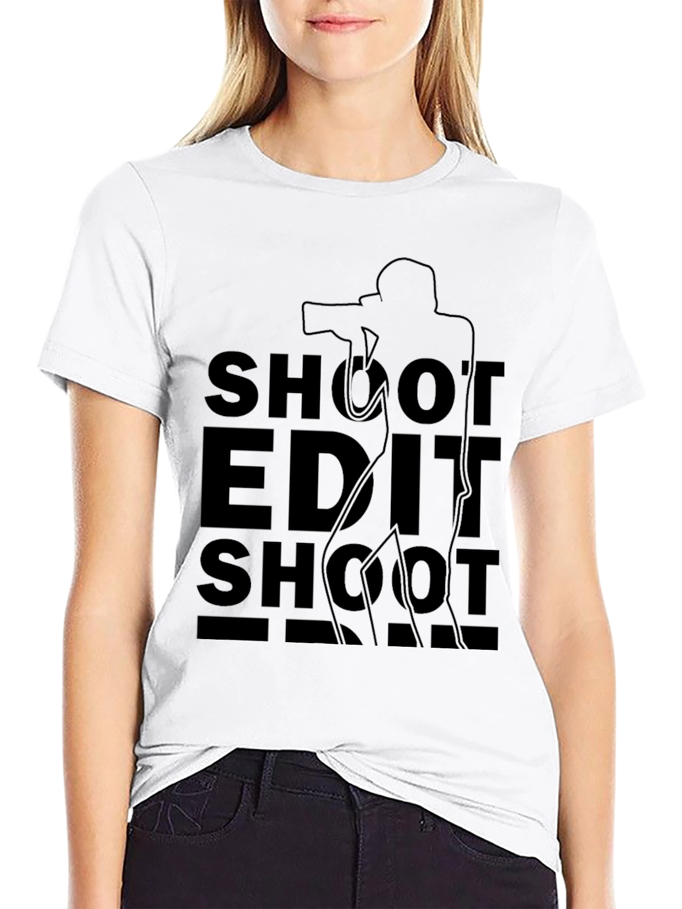 Shoot Edit Shoot Black T-Shirt Photography