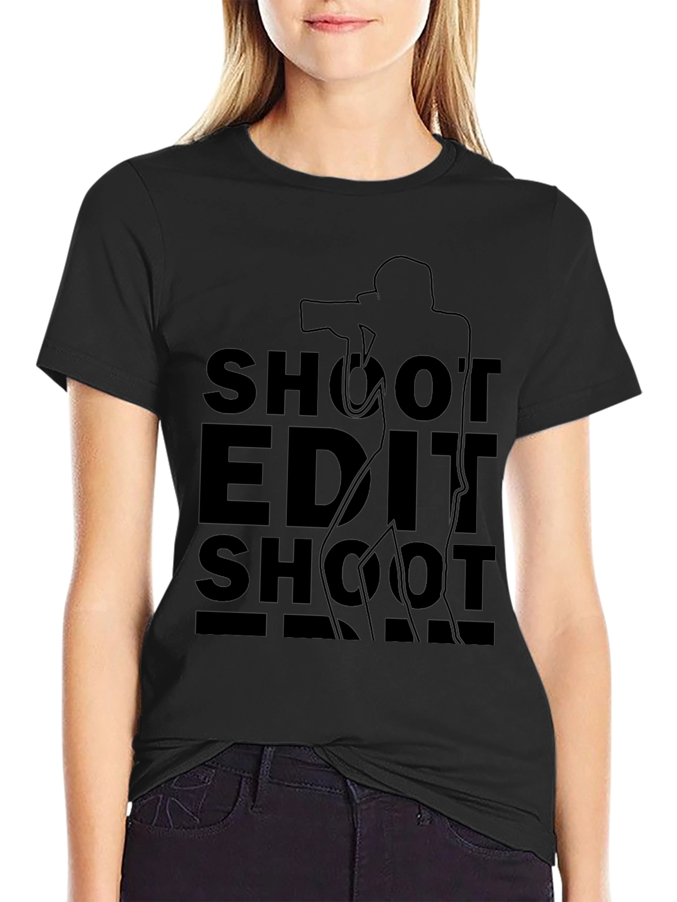 Shoot Edit Shoot Black T-Shirt Photography