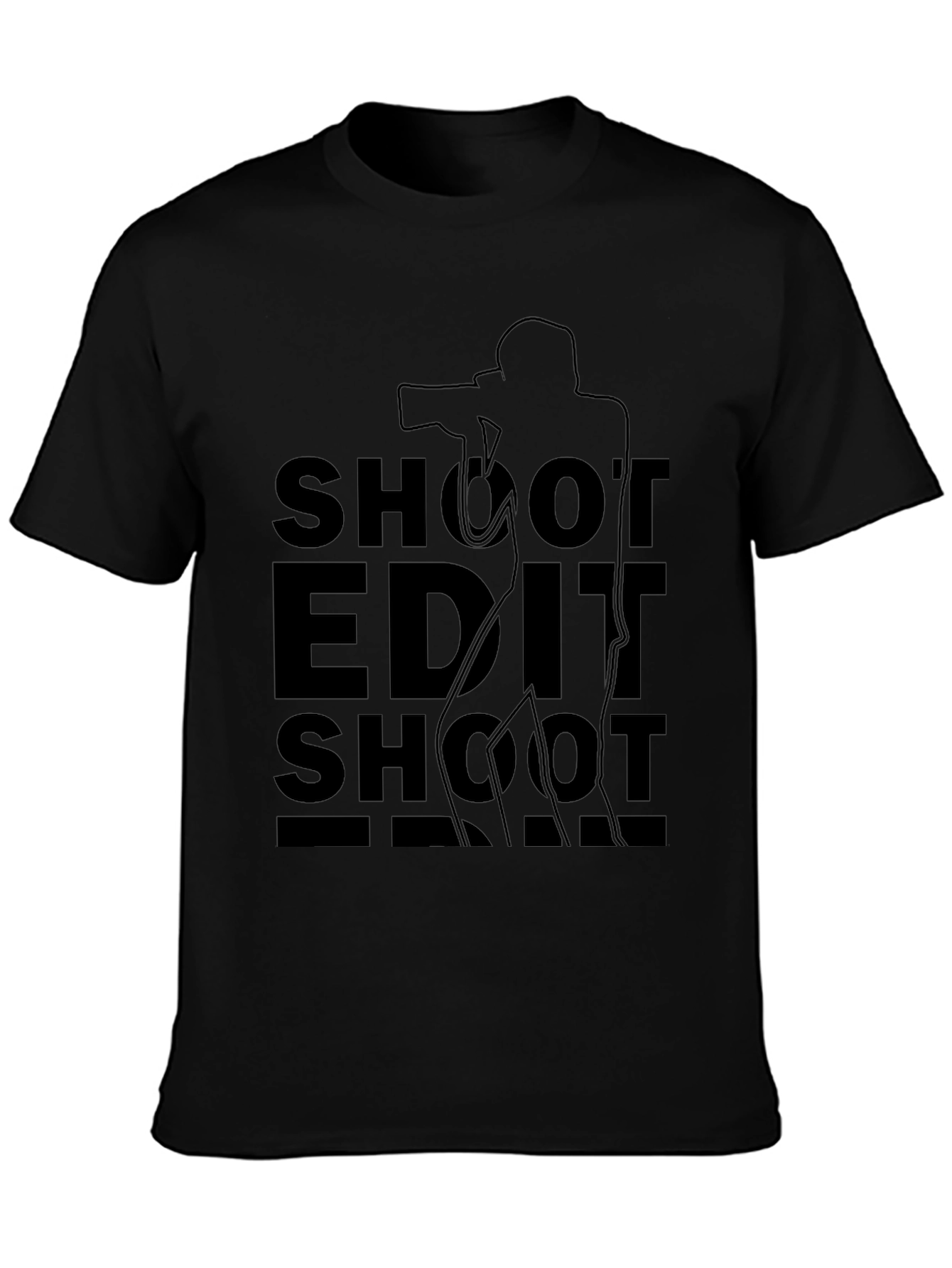 Shoot Edit Shoot Black T-Shirt Photography