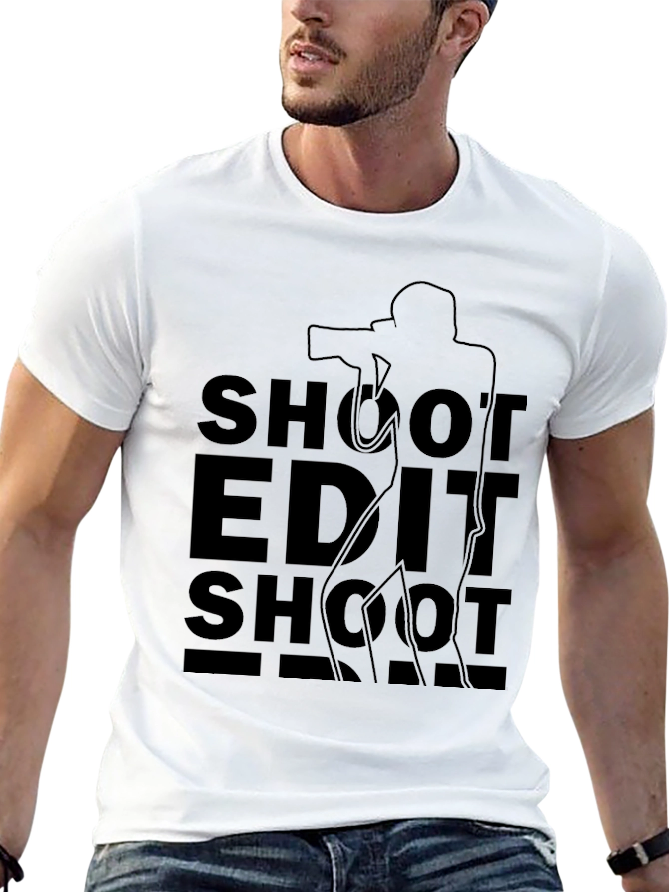 Shoot Edit Shoot Black T-Shirt Photography