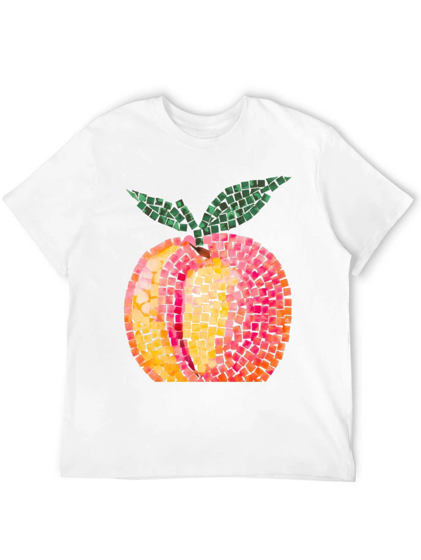 Peach Mosaic Graphic Tee - Unique Fruit Design T-Shirt