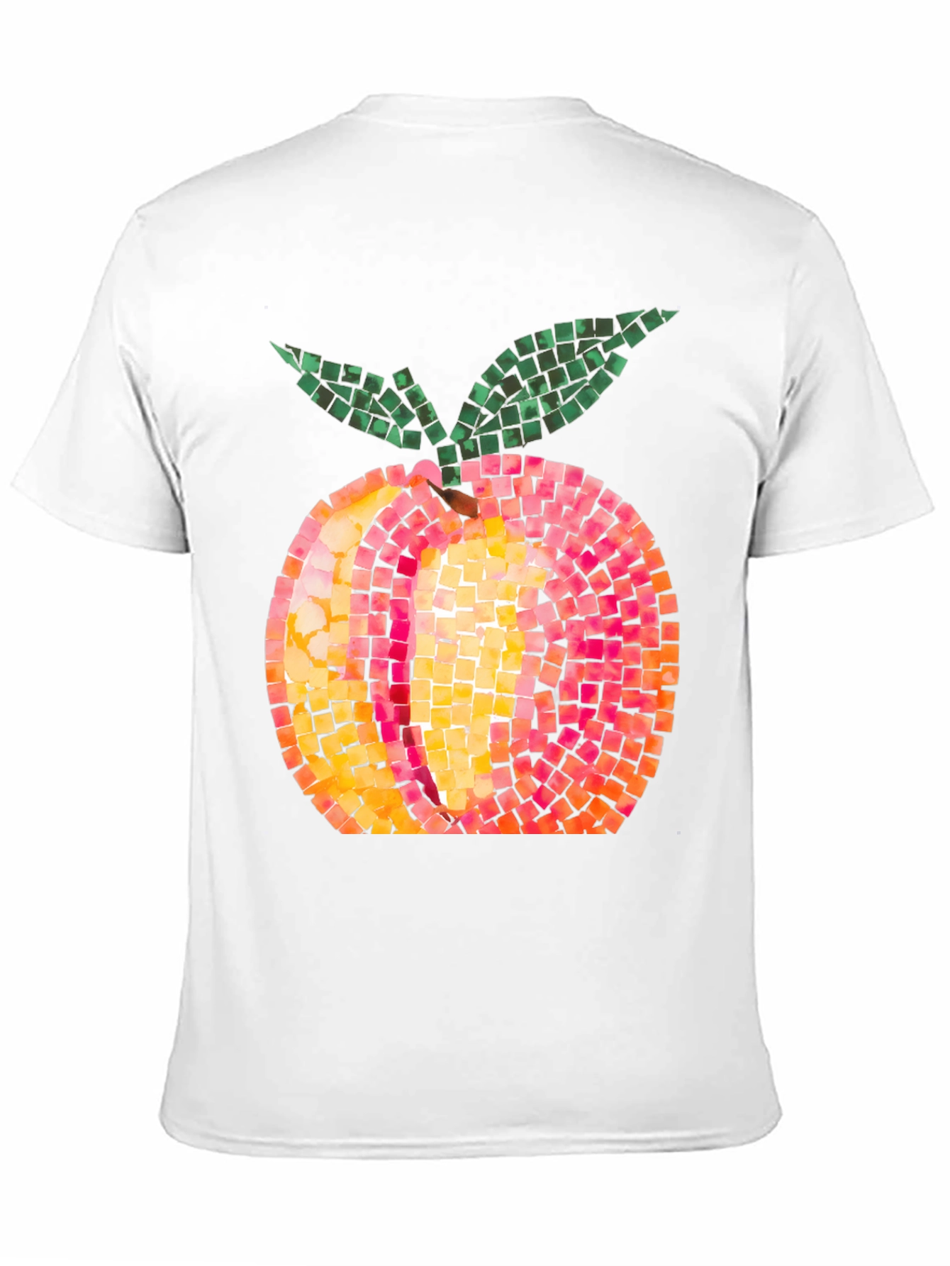Peach Mosaic Graphic Tee - Unique Fruit Design T-Shirt
