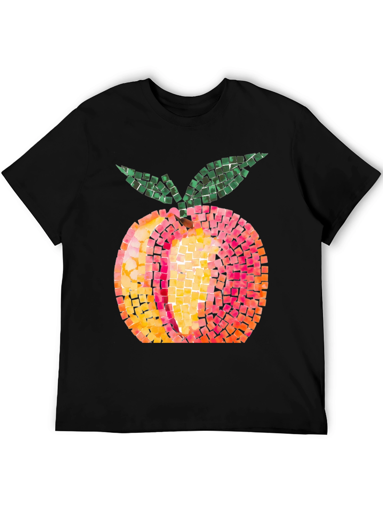 Peach Mosaic Graphic Tee - Unique Fruit Design T-Shirt