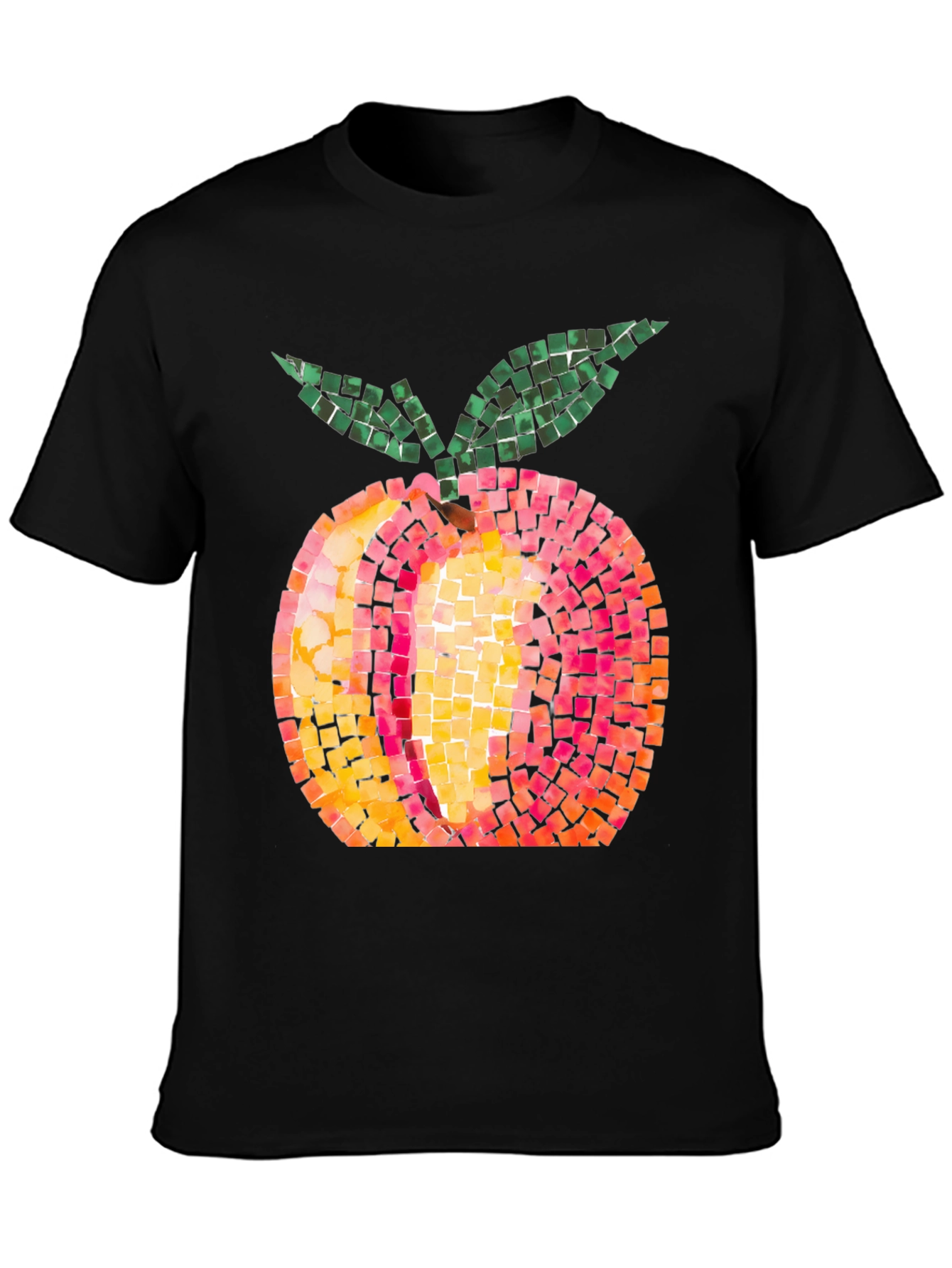 Peach Mosaic Graphic Tee - Unique Fruit Design T-Shirt