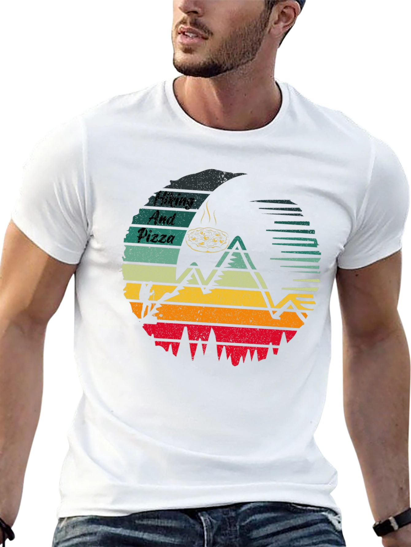 Hiking and Pizza T-Shirt Adventure Design