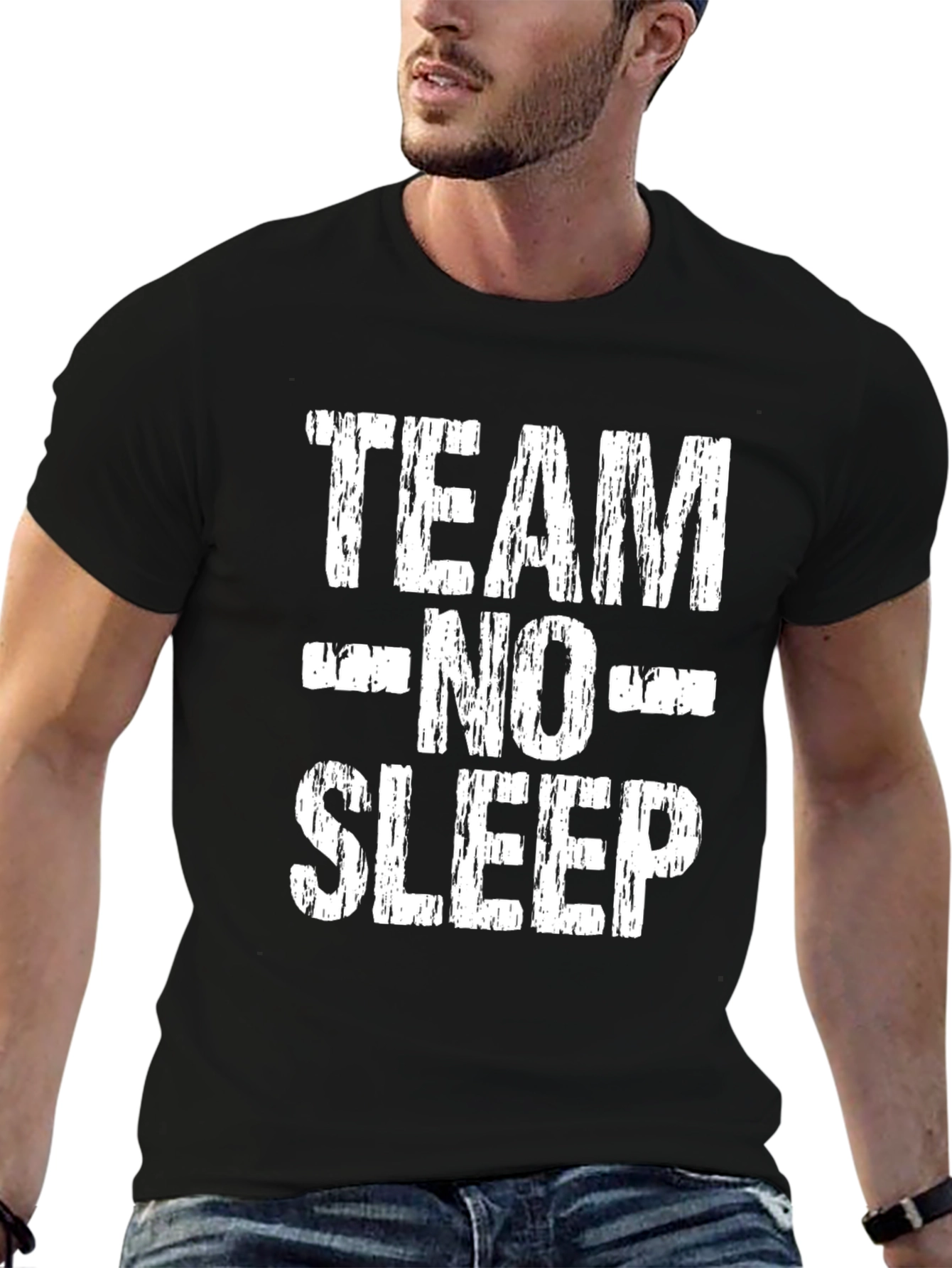 Team No Sleep Graphic T-Shirt - Black Cotton Tee