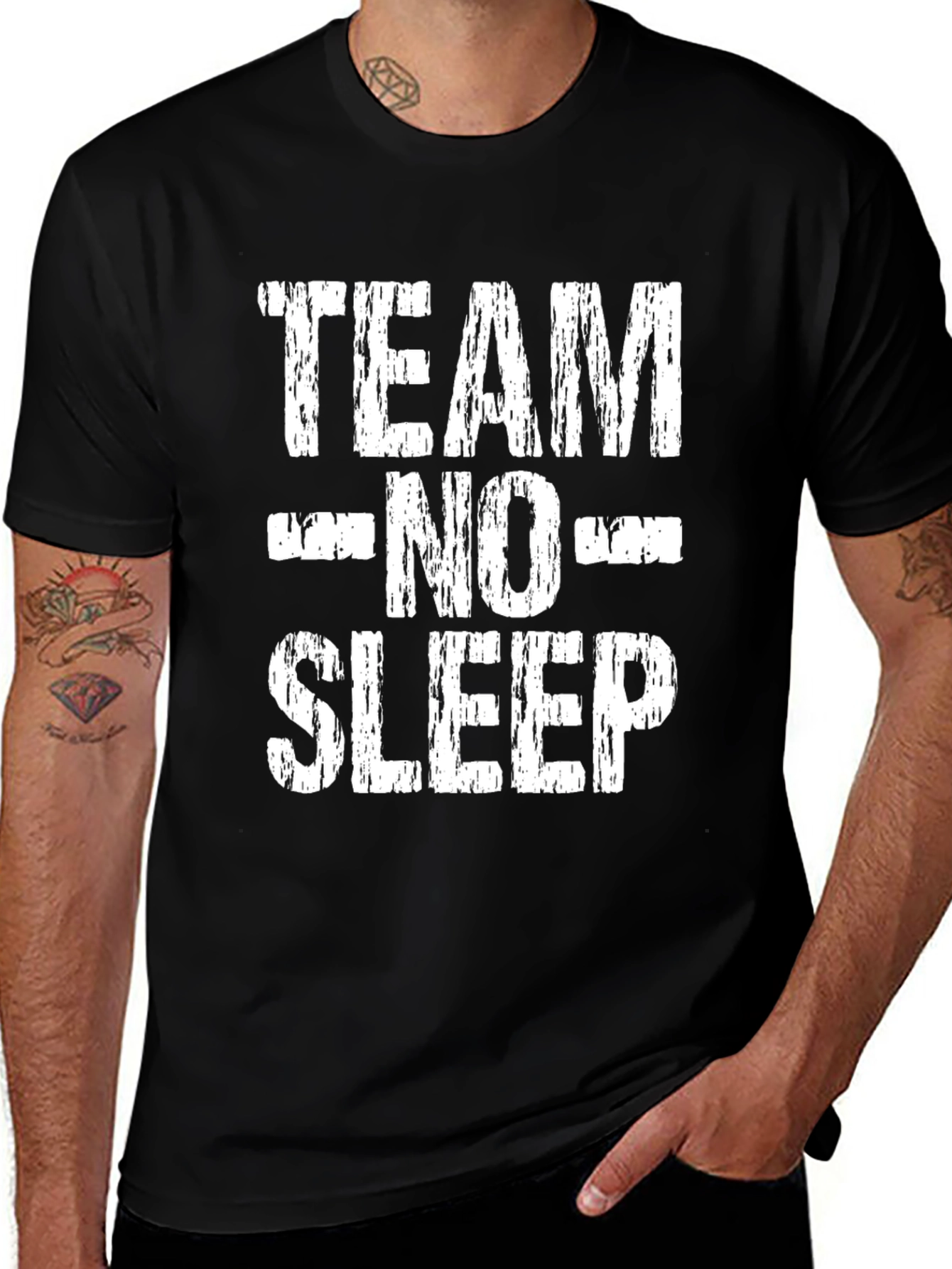 Team No Sleep Graphic T-Shirt - Black Cotton Tee