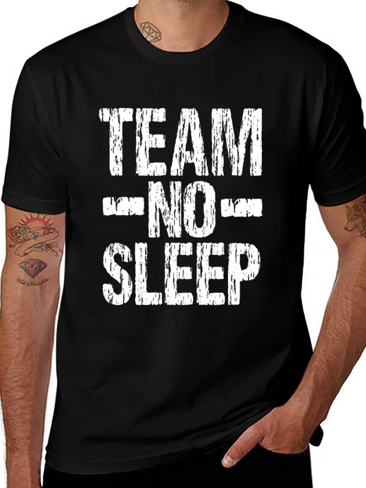 Team No Sleep Graphic T-Shirt - Black Cotton Tee