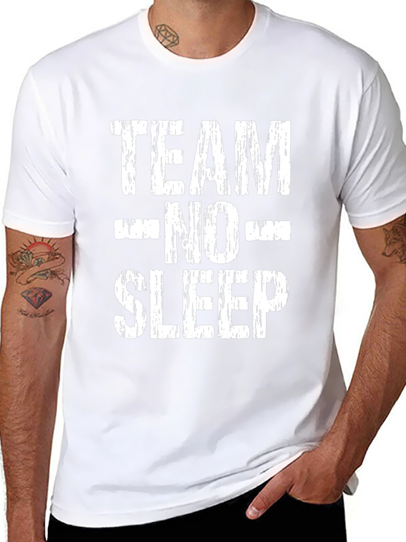 Team No Sleep Graphic T-Shirt - Black Cotton Tee