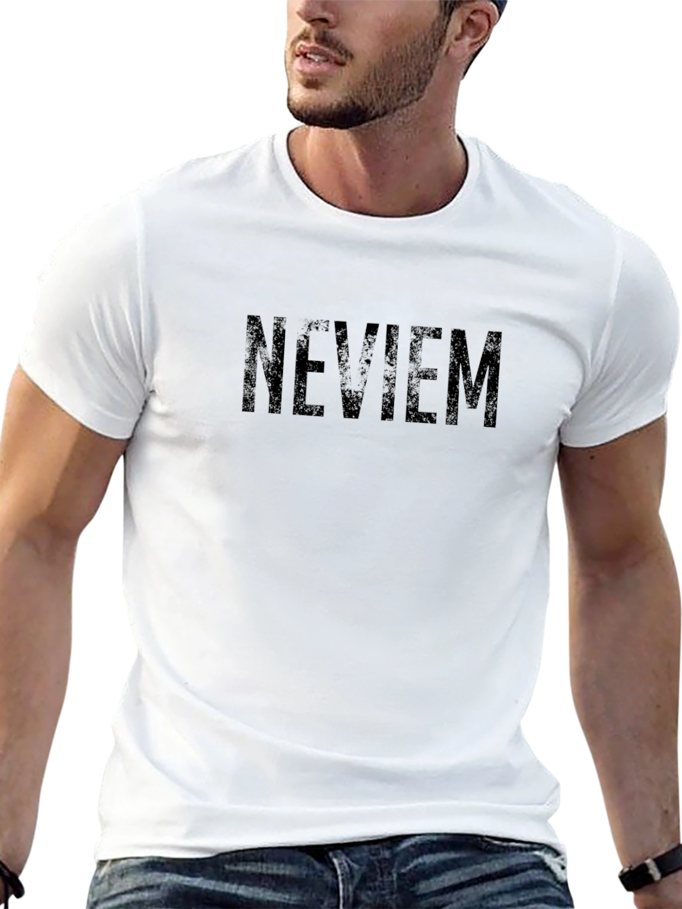 NEVIEM Black T-Shirt - Modern Graphic Tee