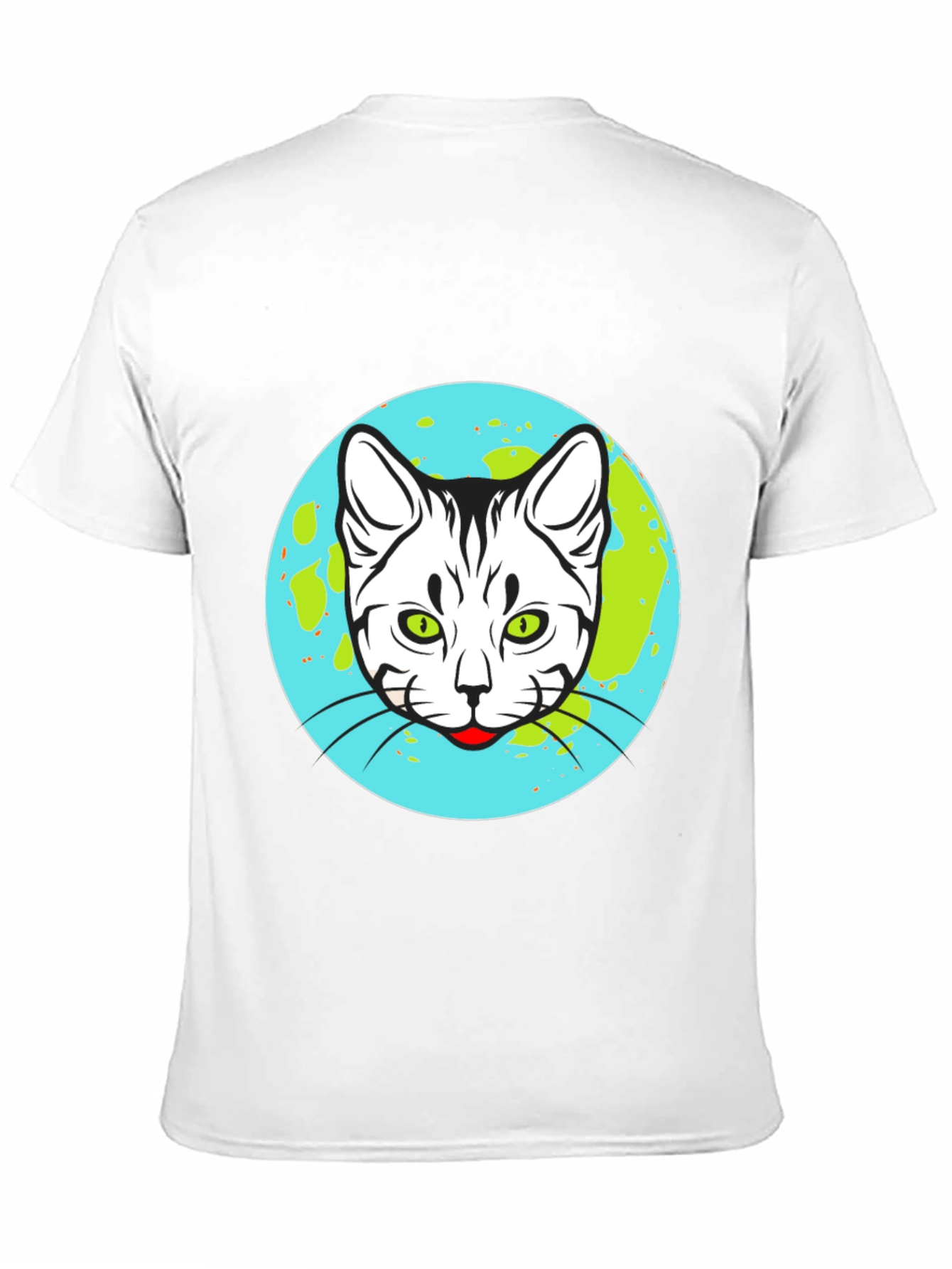 Cat Earth Graphic Tee - Black Cotton T-Shirt