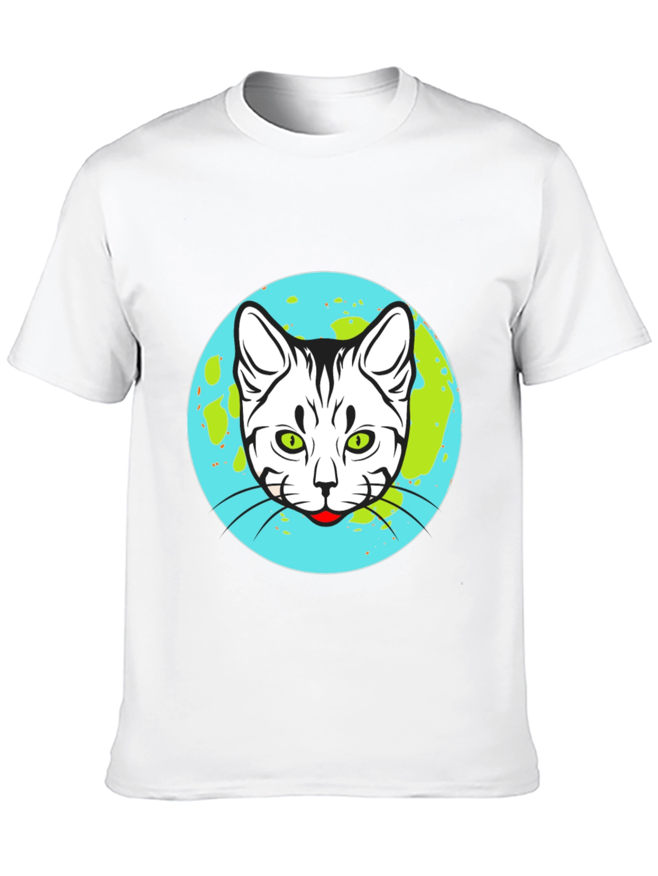 Cat Earth Graphic Tee - Black Cotton T-Shirt