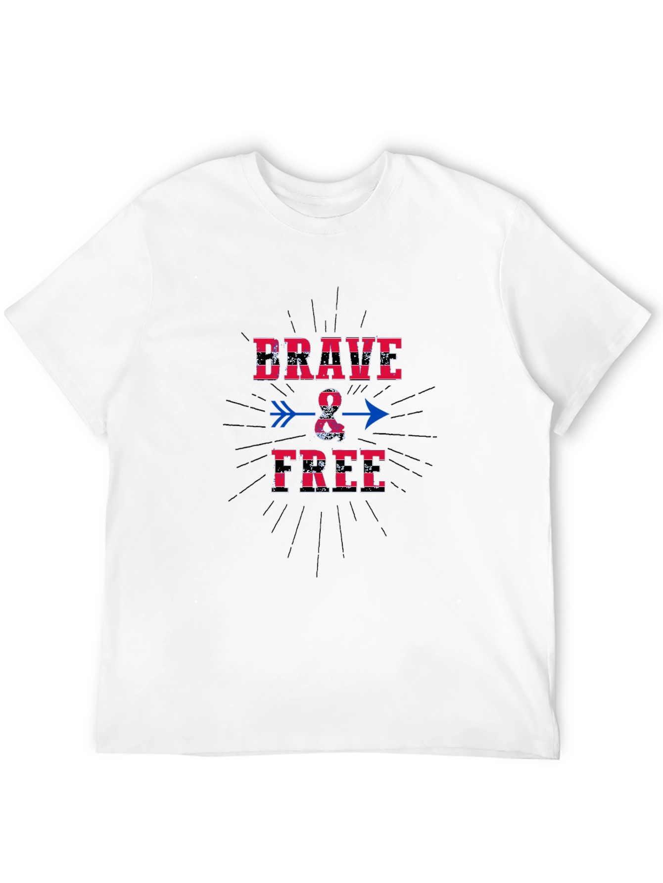 Brave & Free Graphic T-Shirt - Patriotic Design