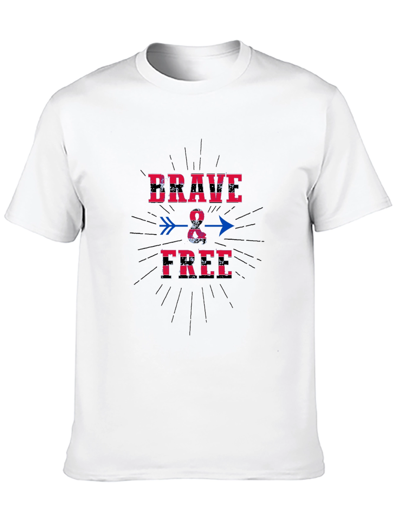 Brave & Free Graphic T-Shirt - Patriotic Design